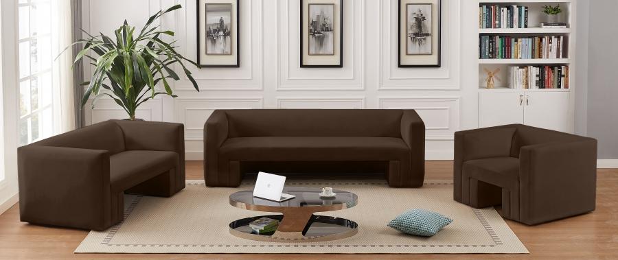 

    
 Photo  Contemporary Brown Solid Wood Loveseat Meridian Furniture Henson 665Brown-L

