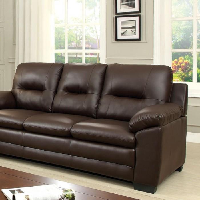 

    
Contemporary Brown Solid Wood Sofa Furniture of America Parma CM6324BR-SF-S
