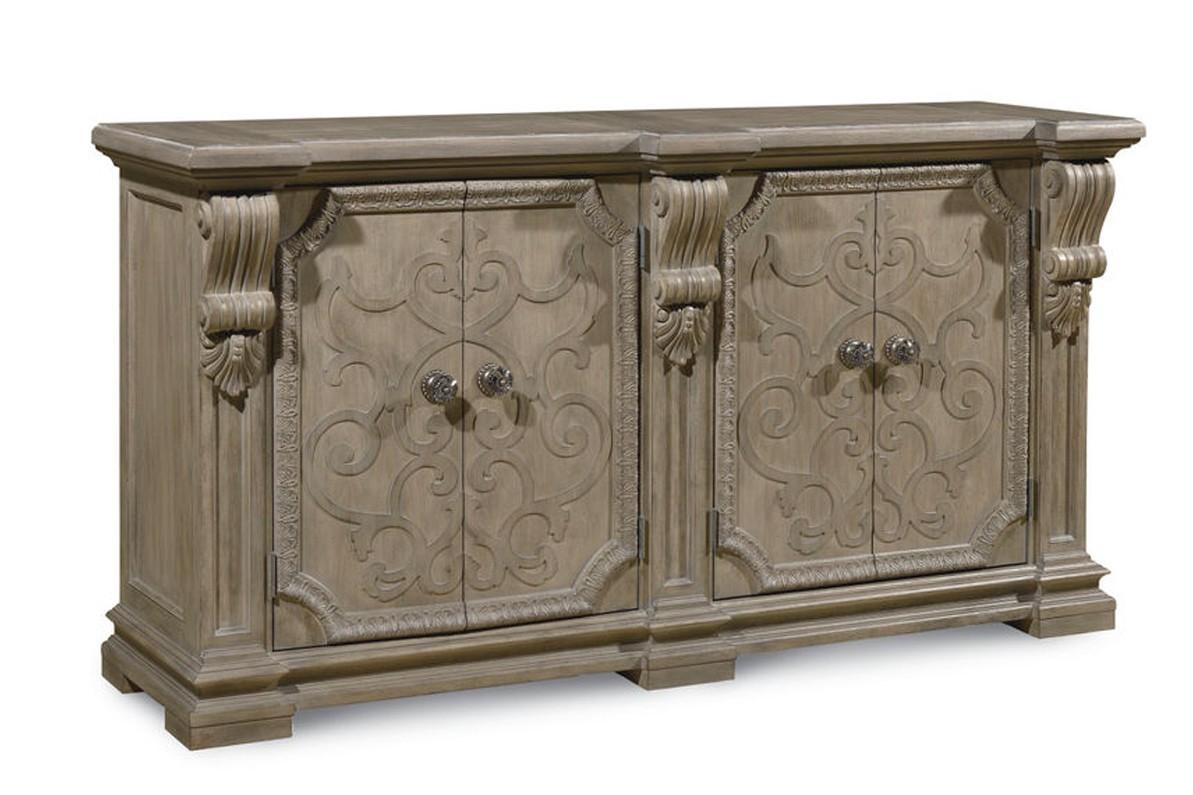 Contemporary Buffet Arch Salvage 233251-2802 in Gray, Brown Elm Veneer Finish
