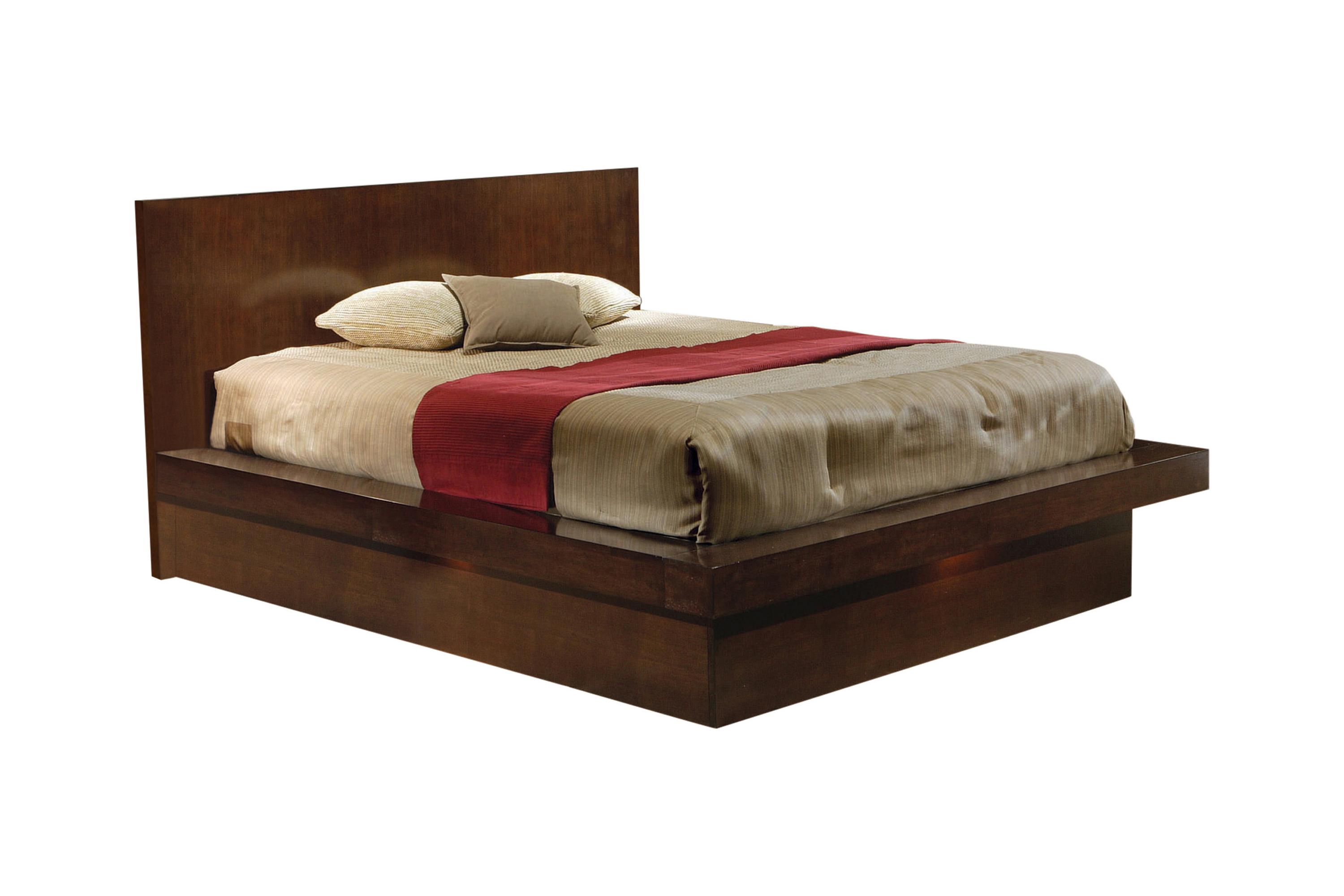 Contemporary Platform Bed 200711KW Jessica 200711KW in Cappuccino 