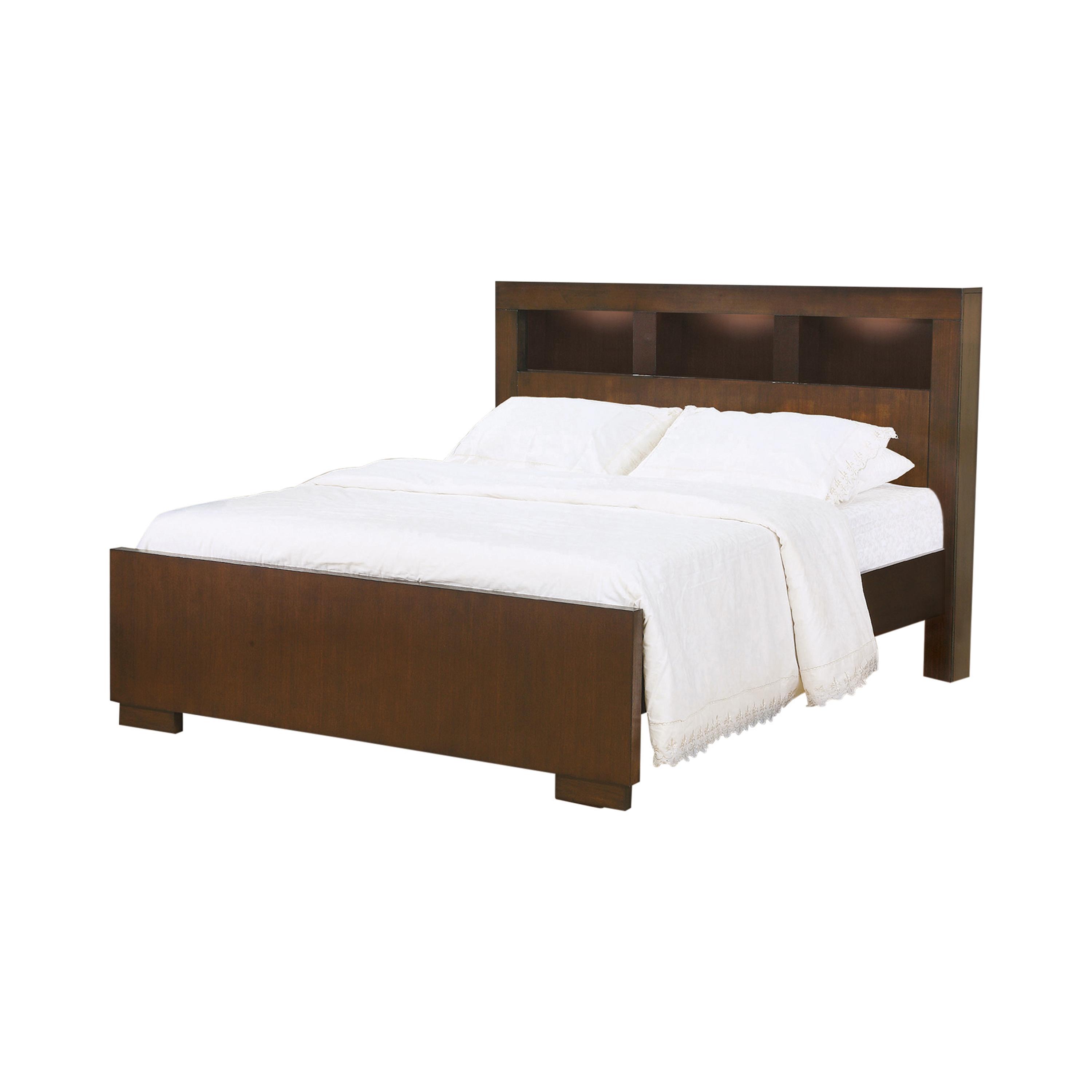 

    
Contemporary Cappuccino Wood CAL Storage Bed Coaster 200719KW Jessica
