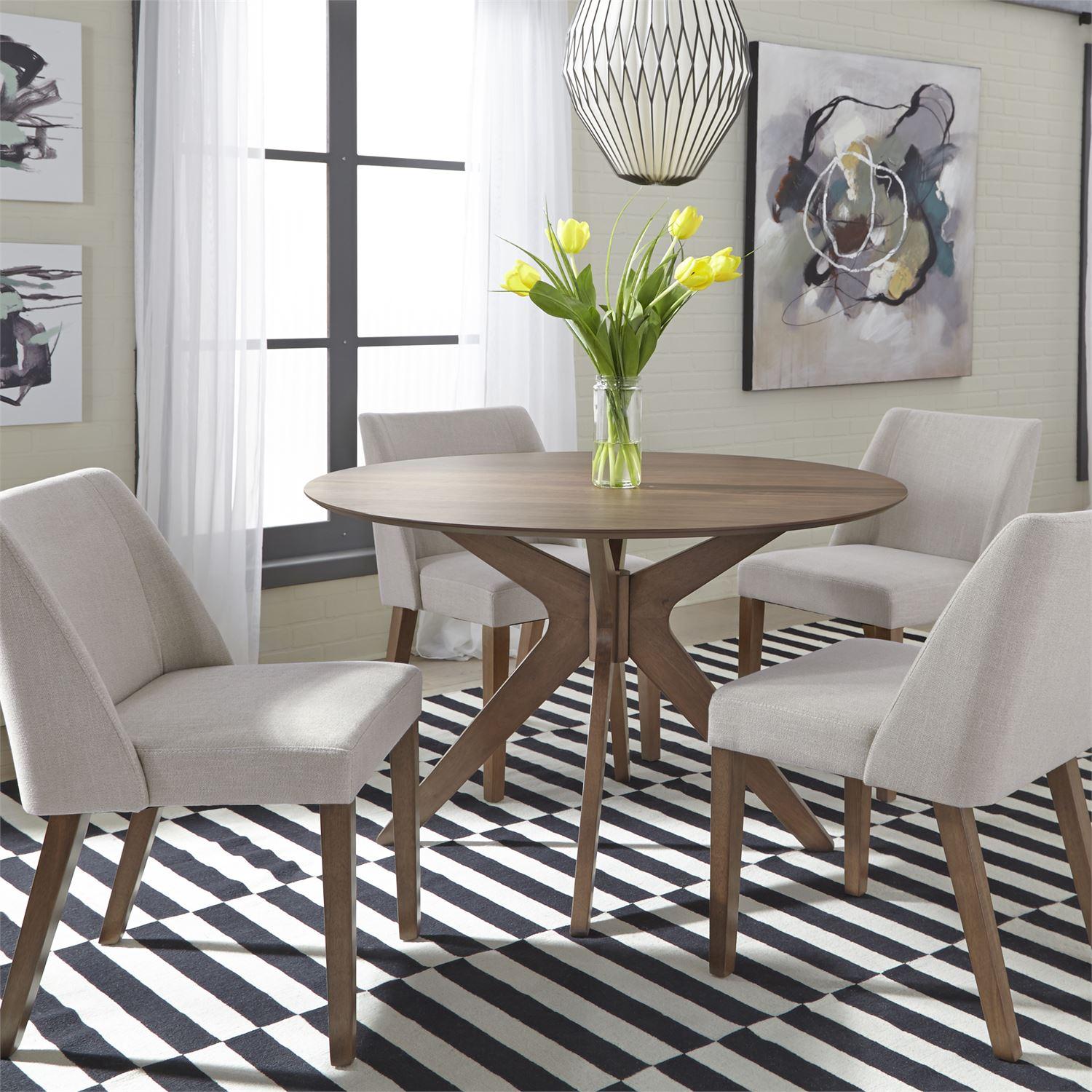 

    
Satin Walnut Finish Wood Dining Table Space Savers 198-T4747 Liberty Furniture
