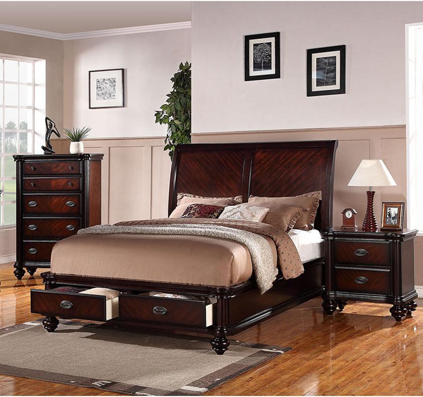 

    
Poundex Furniture F9190 Storage Bed Brown F9190EK
