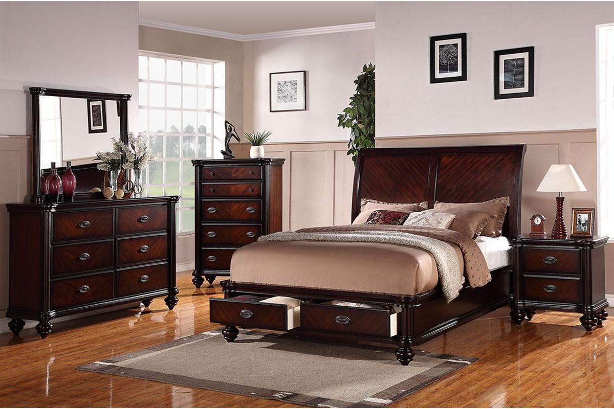 

    
Contemporary Brown Wood Easter King Storage Bed F9190 Poundex
