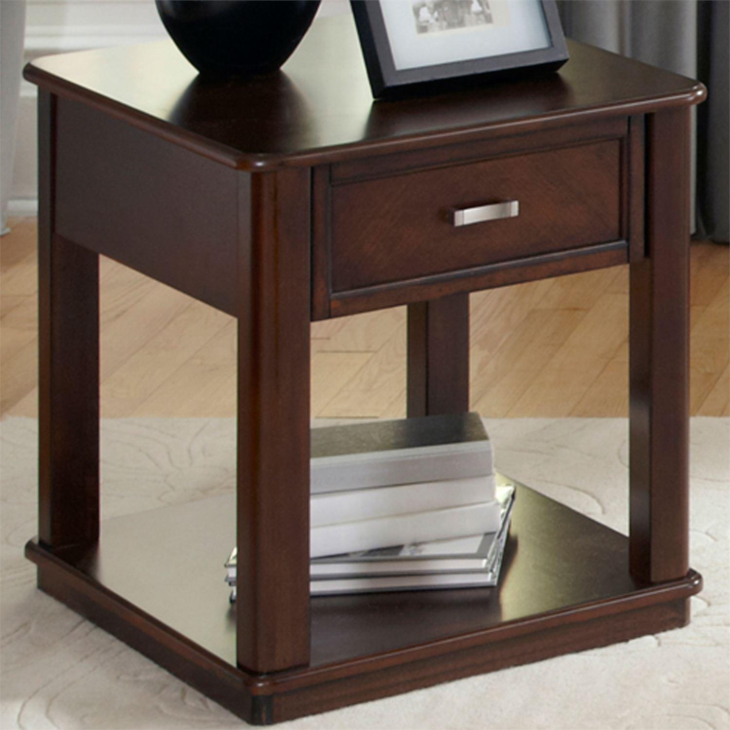 

    
Contemporary Brown Wood End Table 424-OT1020 Liberty Furniture
