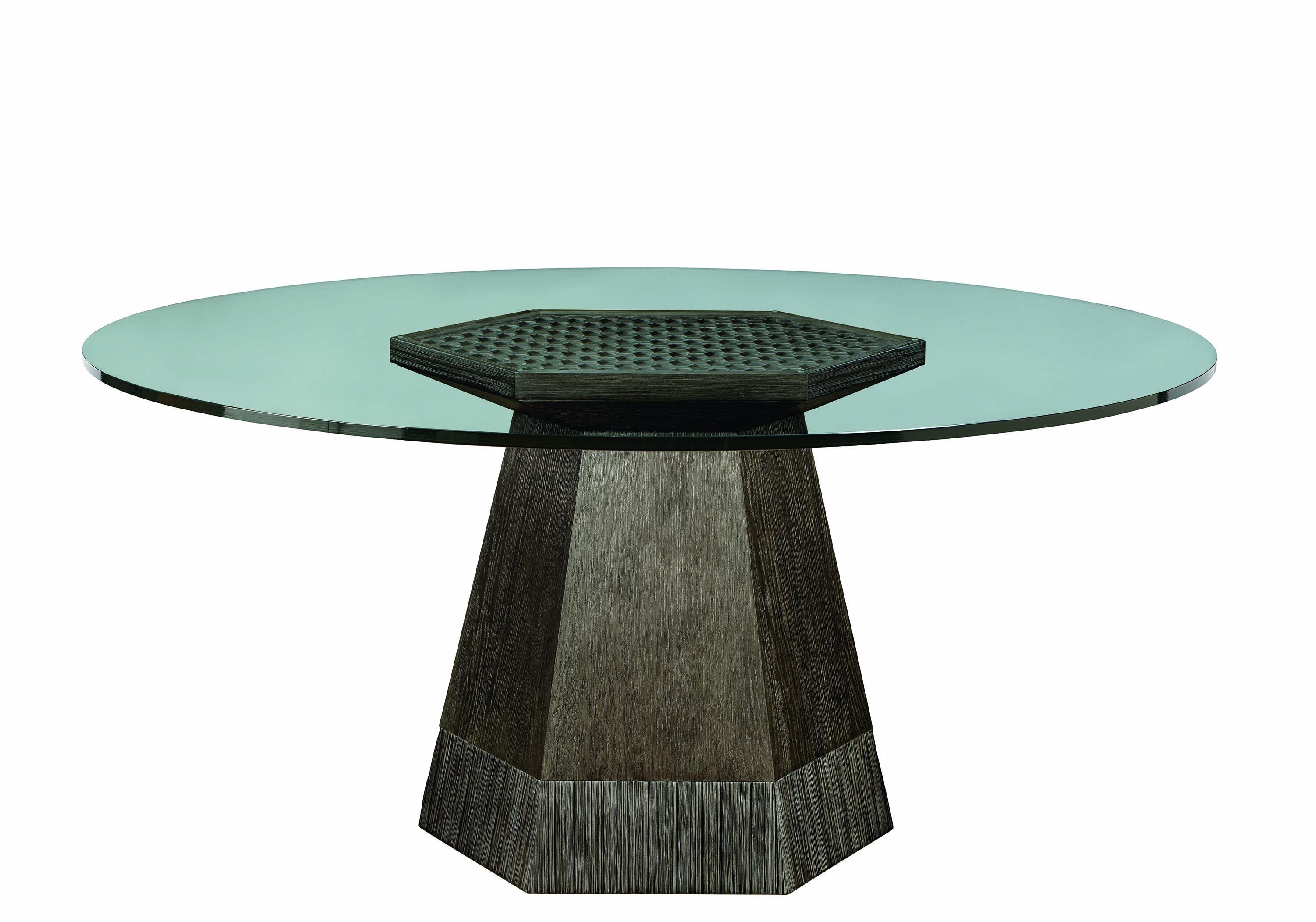 

    
Contemporary Glass Top Dining  Table (60 inch) Geode A.R.T.
