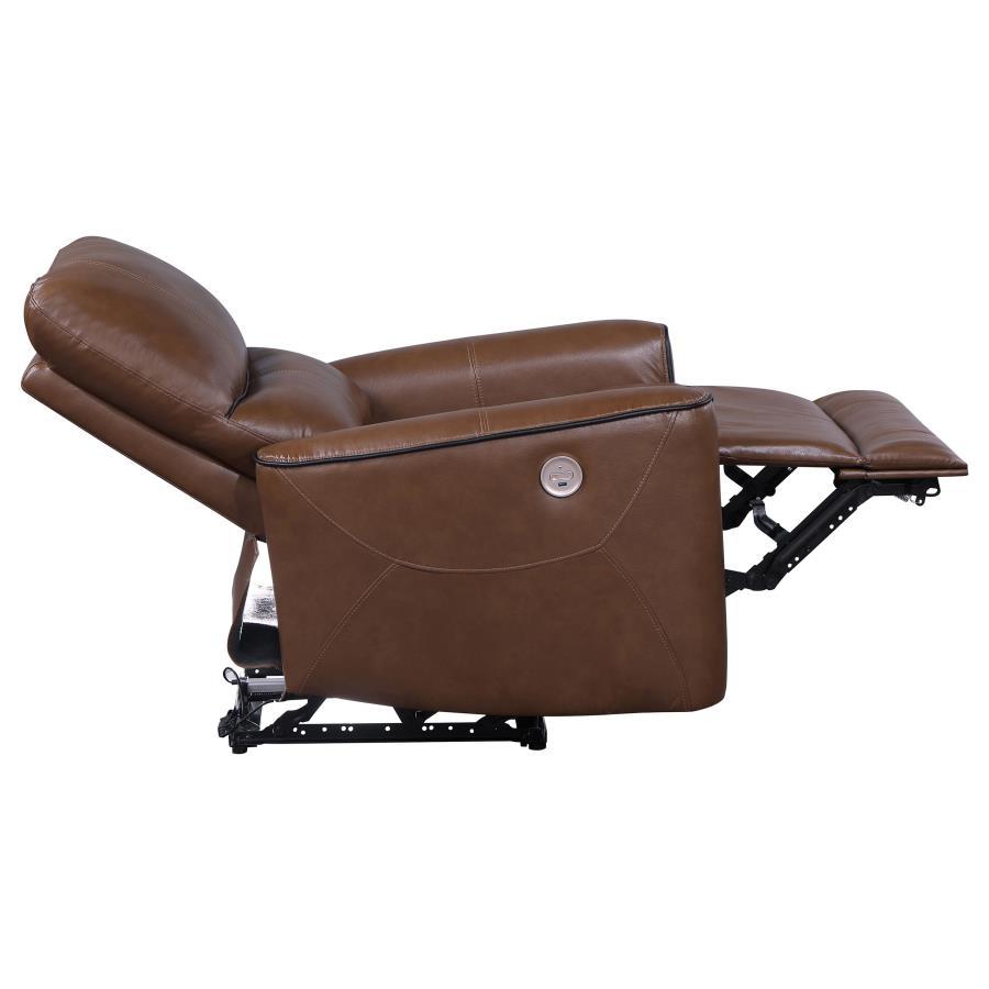

    
610266P-C Contemporary Brown Wood Power Recliner Chair Coaster Greenfield 610266P
