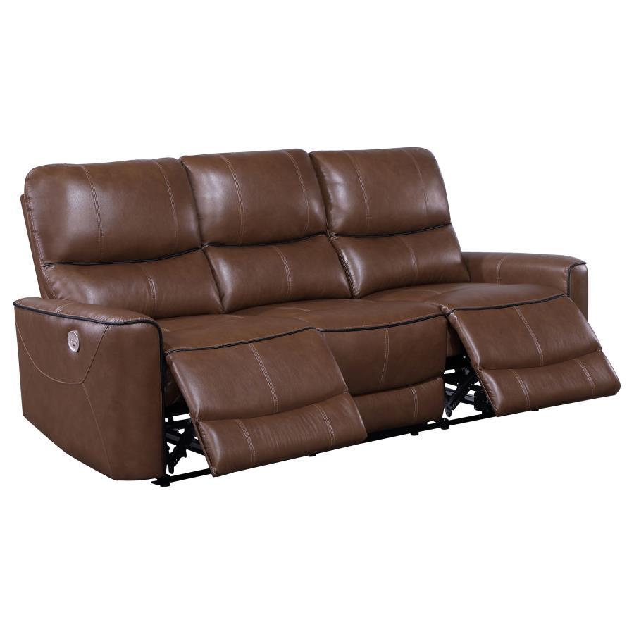 

    
610264P-S-2PCS Contemporary Brown Wood Power Reclining Living Room Set 2PCS Coaster Greenfield 610264P
