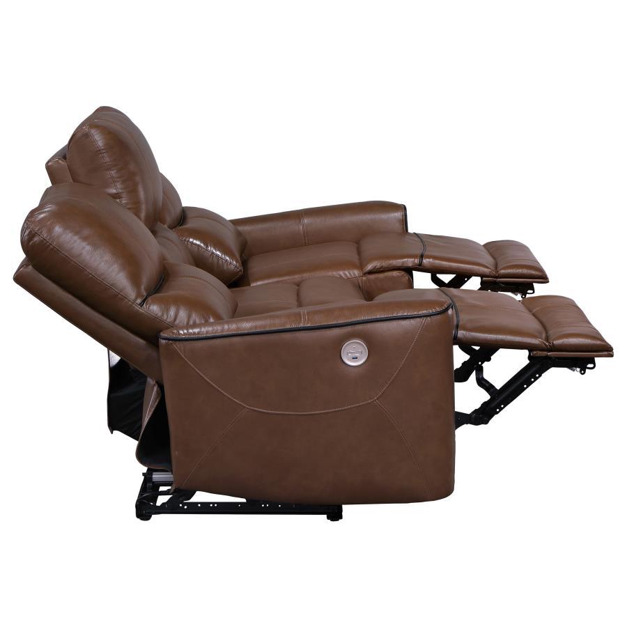 

                    
Buy Contemporary Brown Wood Power Reclining Living Room Set 2PCS Coaster Greenfield 610264P
