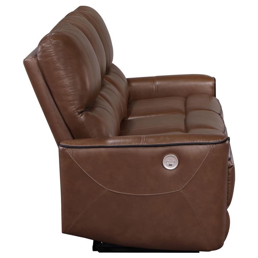 

    
 Order  Contemporary Brown Wood Power Reclining Living Room Set 2PCS Coaster Greenfield 610264P
