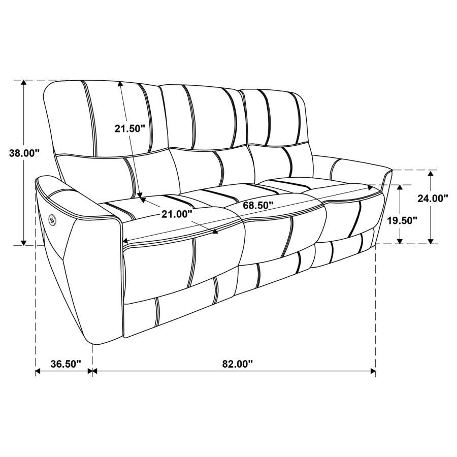 

    
 Shop  Contemporary Brown Wood Power Reclining Sofa Coaster Greenfield 610264P

