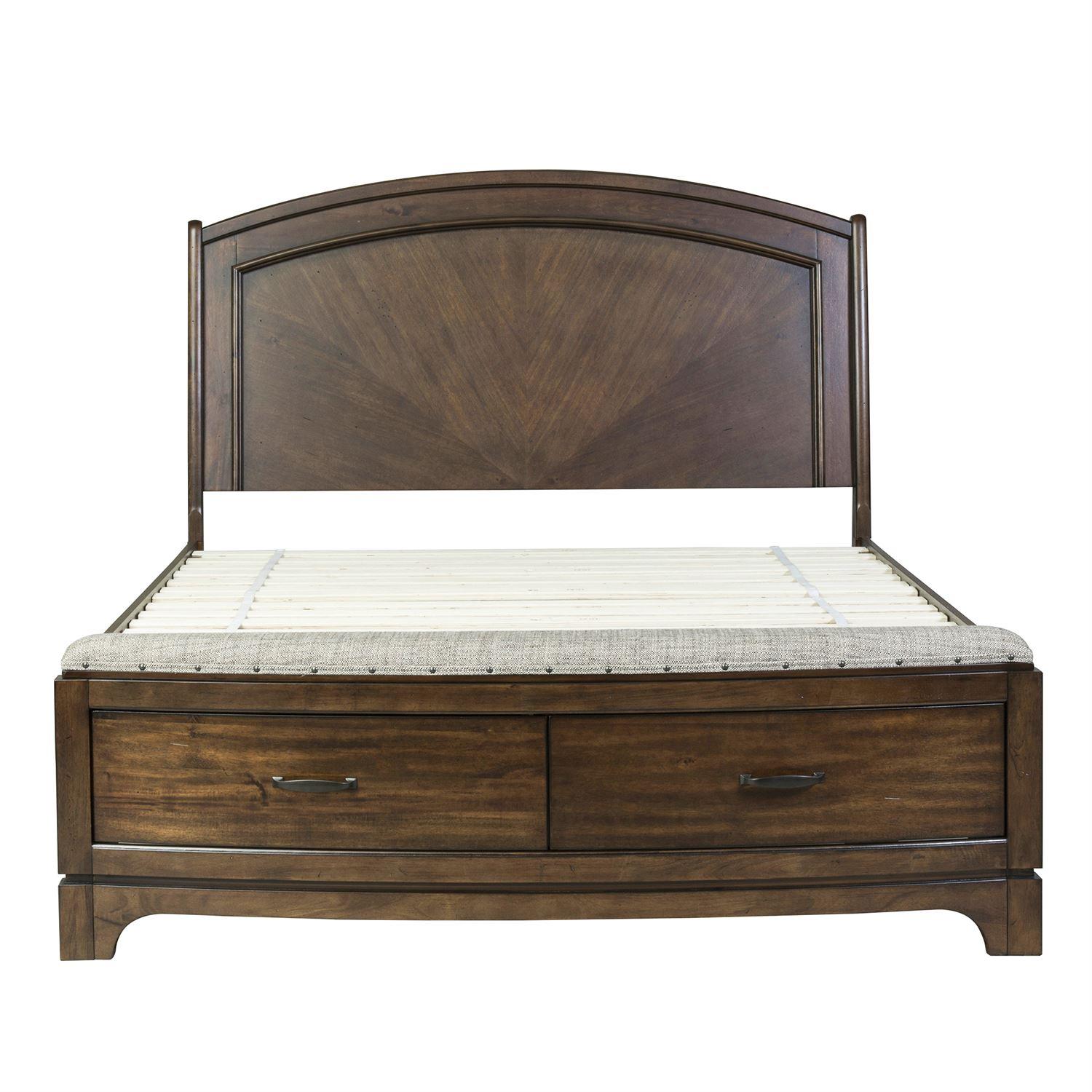 

    
Pebble Brown Finish Wood Queen Storage Bed Avalon (705-BR) Liberty Furniture
