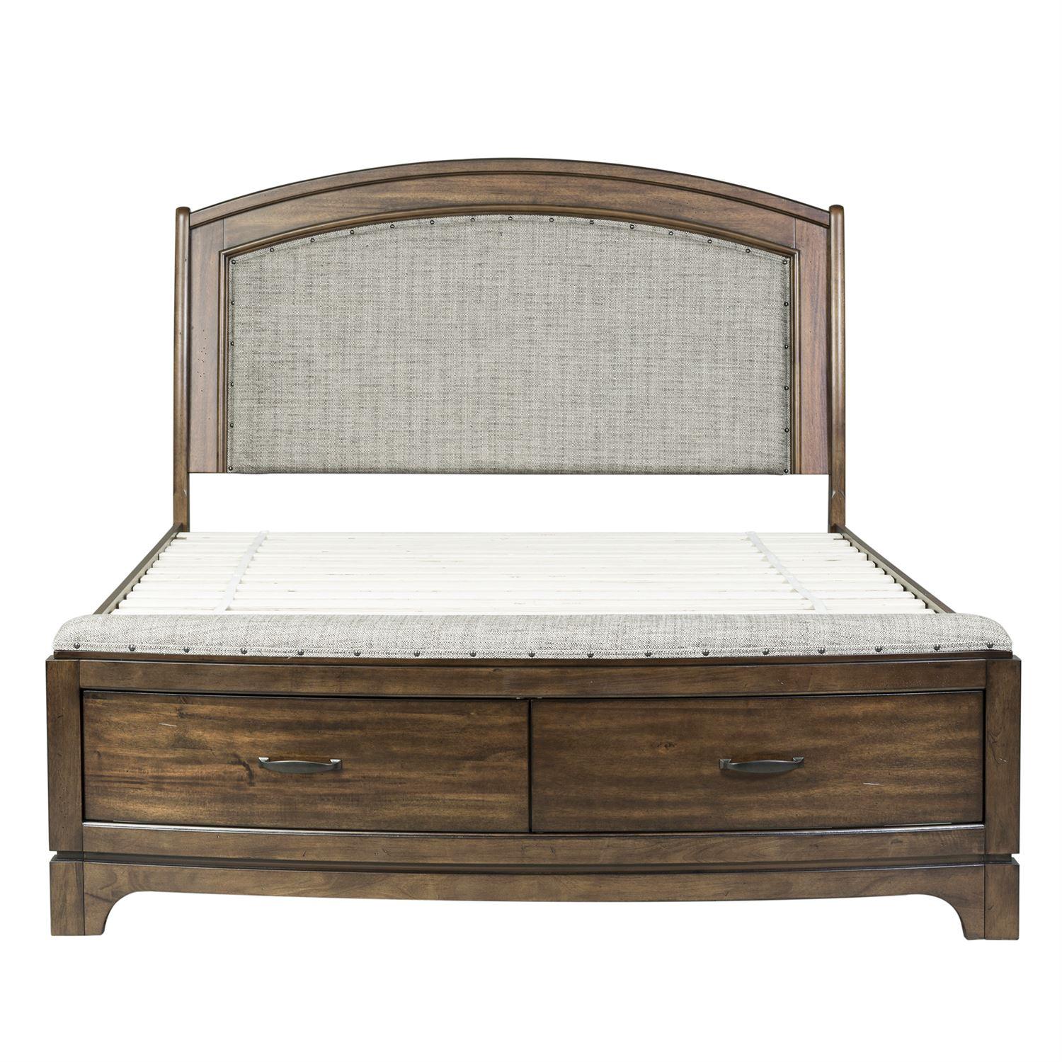 

    
Pebble Brown Finish & Fabric Queen Storage Bed Avalon (705-BR) Liberty Furniture
