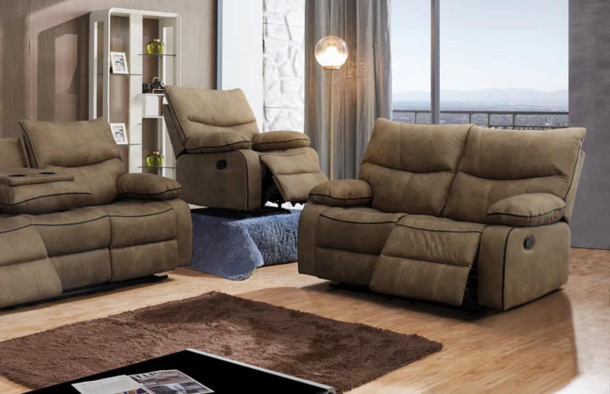 Contemporary Reclining Loveseat SF1008 SF1008-L in Brown Fabric