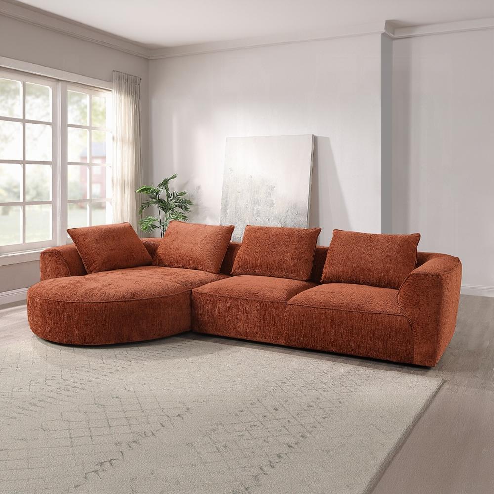 Contemporary Sectional Sofa Aceso Sectional Sofa LV03240-S LV03240-S in Brown Chenille