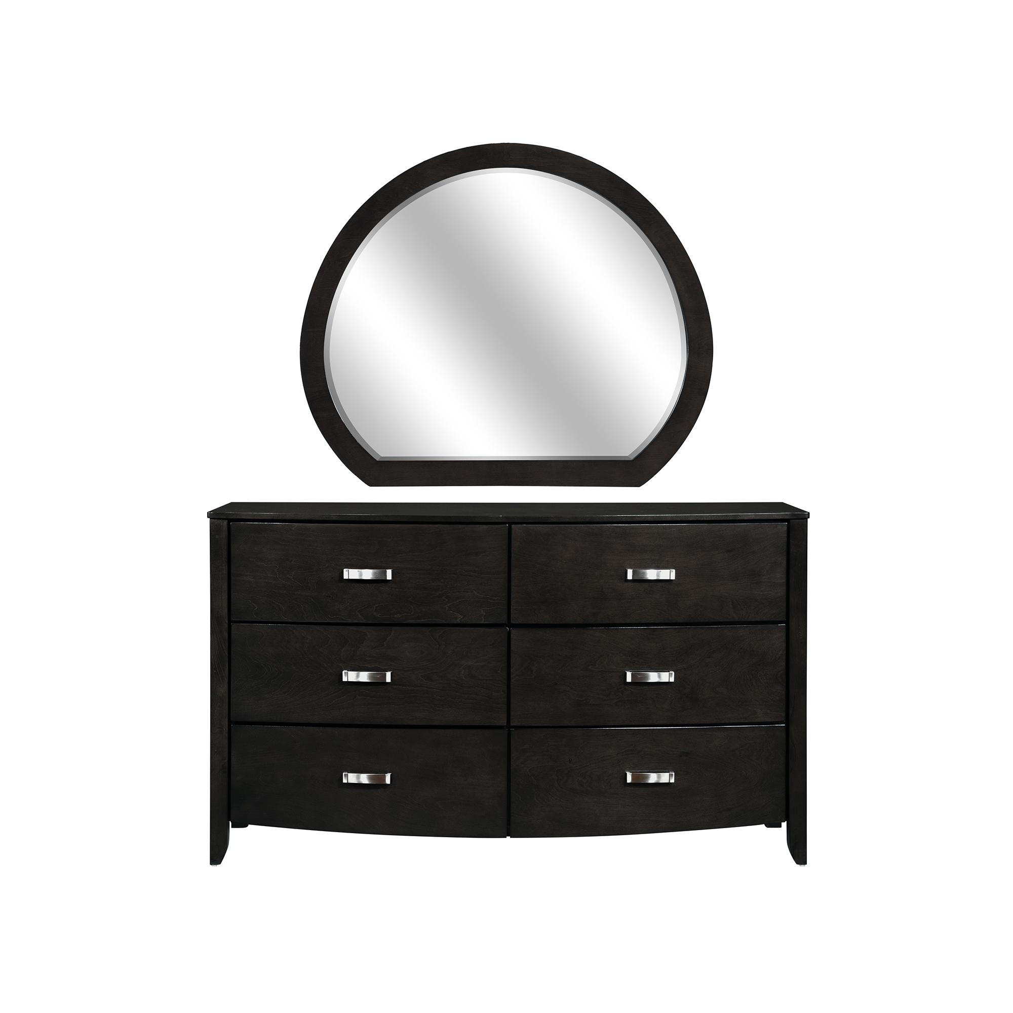 

    
Contemporary Brownish Gray Wood Dresser w/Mirror Homelegance 1737NGY-5*6 Lyric
