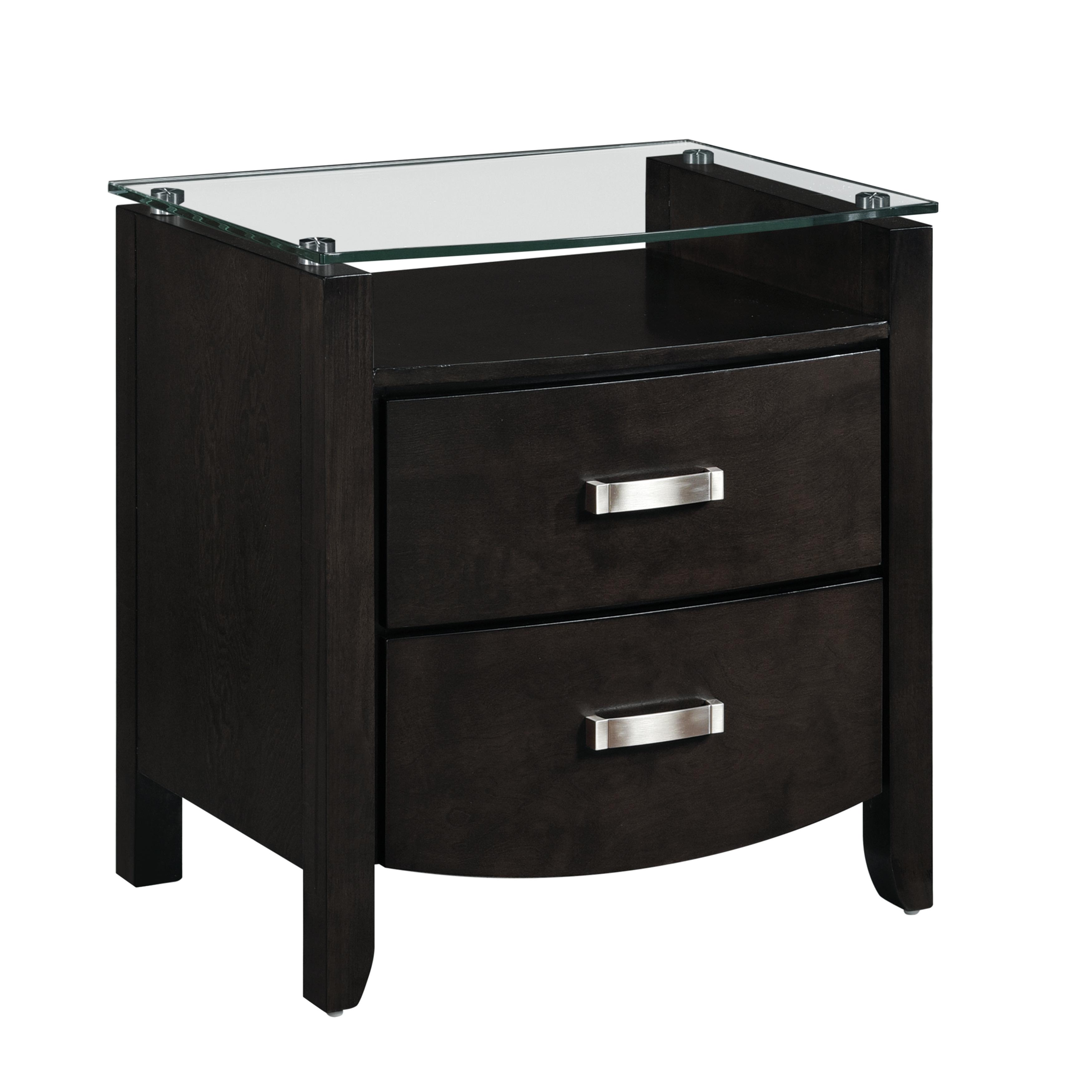 

    
Contemporary Brownish Gray Wood Nightstand Homelegance 1737NGY-4 Lyric
