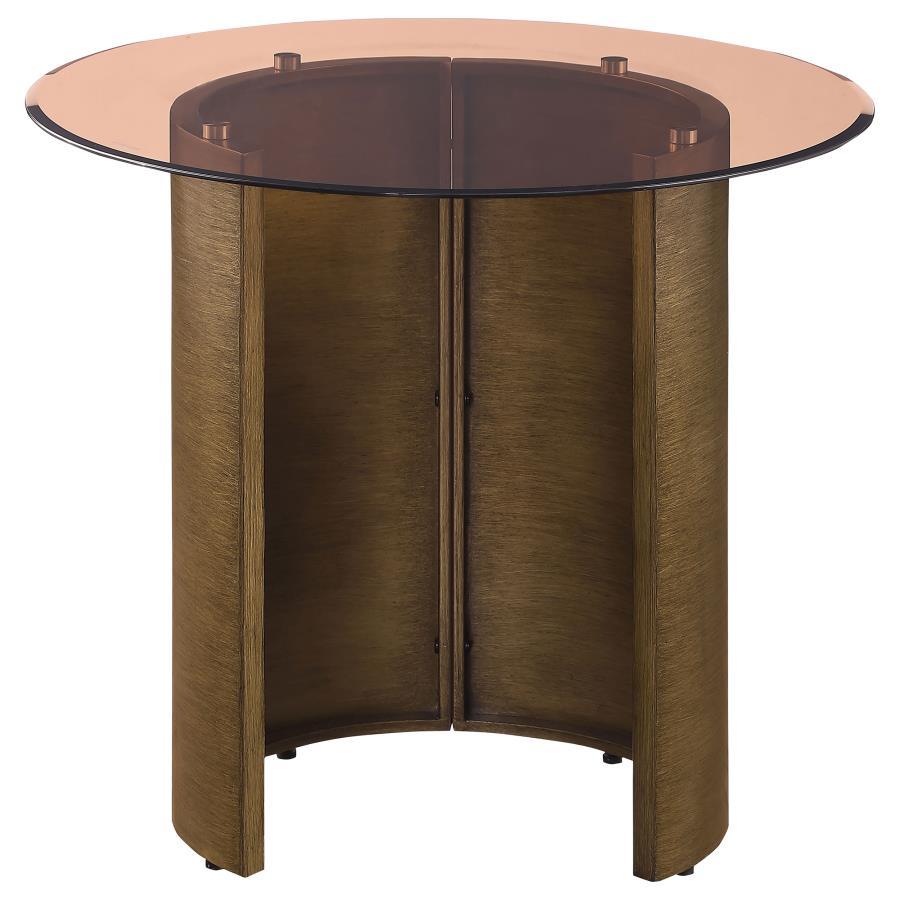 

    
 Photo  Contemporary Brushed Bronze Metal End Table Coaster Morena 721597
