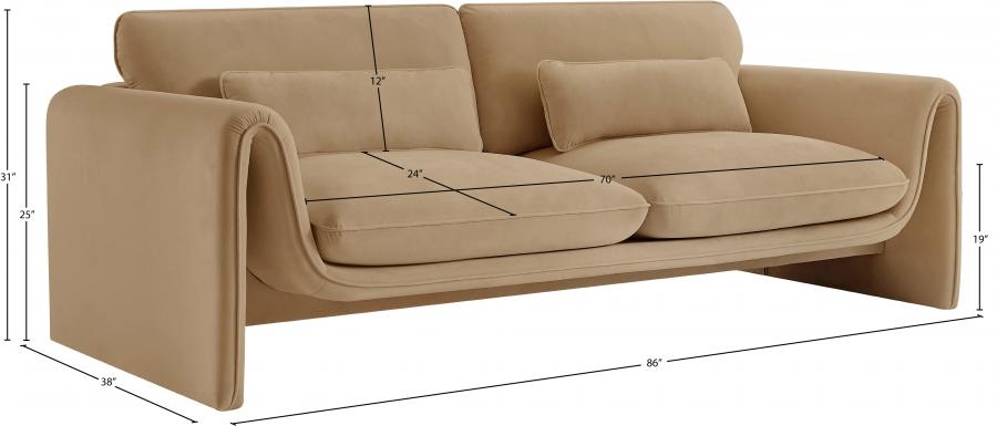 

    
 Shop  Contemporary Camel Engineered Wood Living Room Set 2PCS Meridian Furniture Sloan 199Camel-S-2PCS
