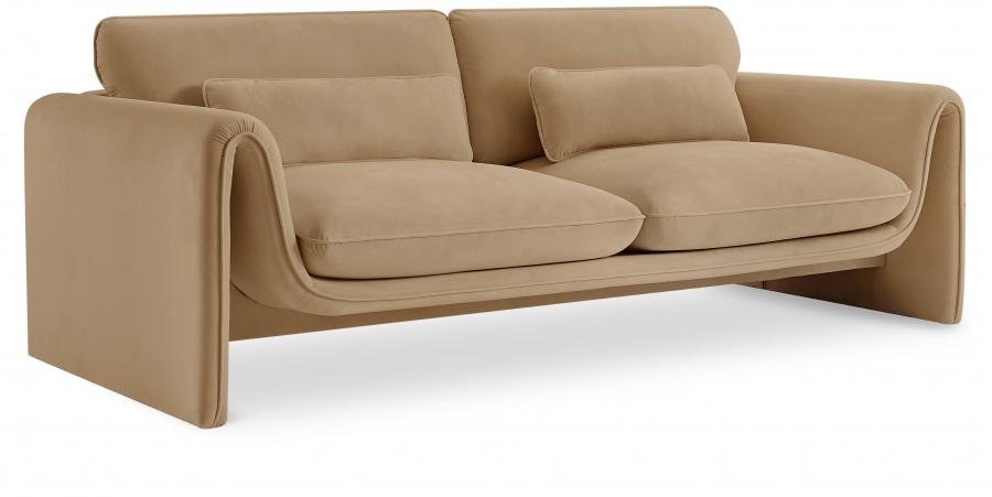 Contemporary Sofa Sloan Sofa 199Camel-S 199Camel-S in Camel Soft Velvet