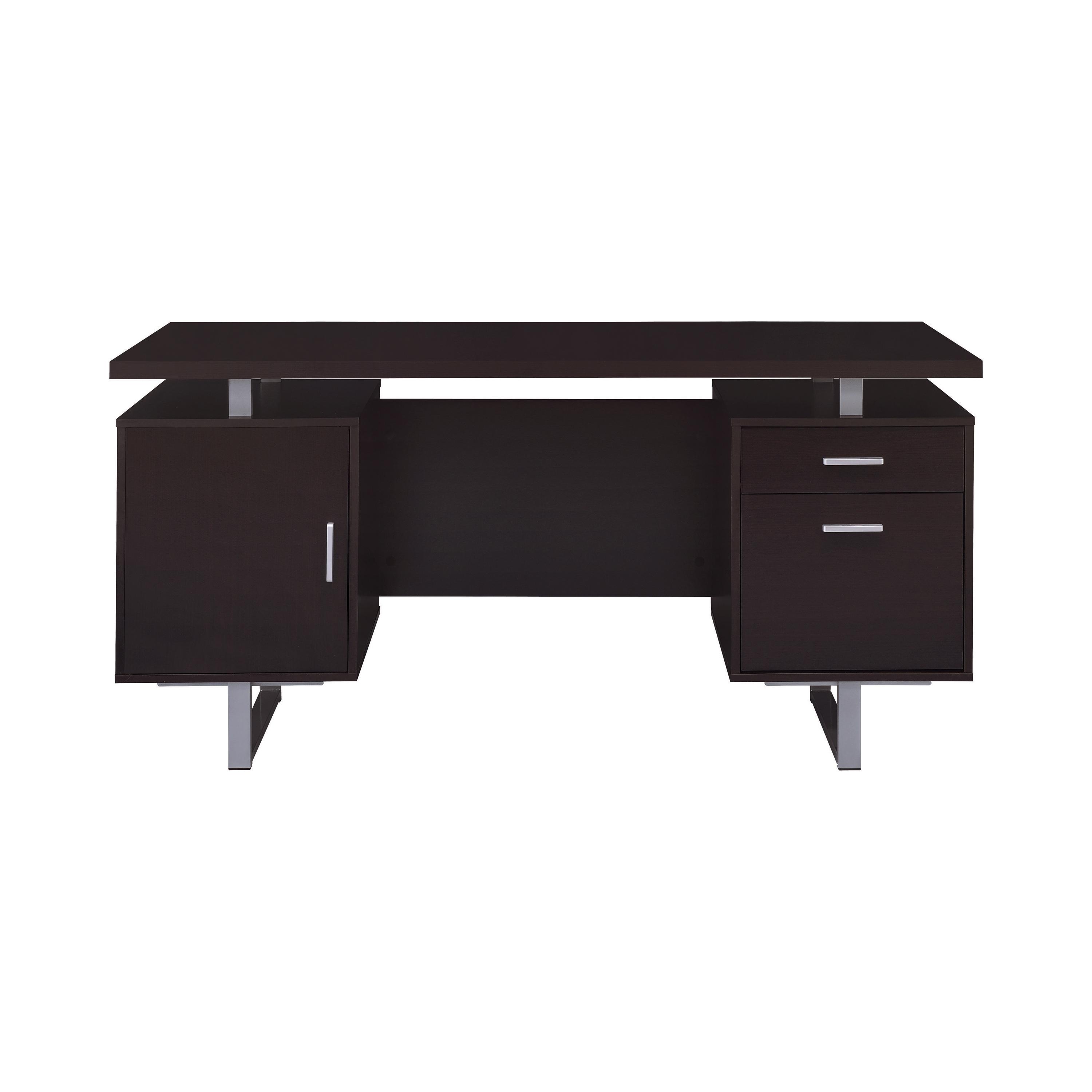 Contemporary Office Desk 801521 Lawtey 801521 in Cappuccino 