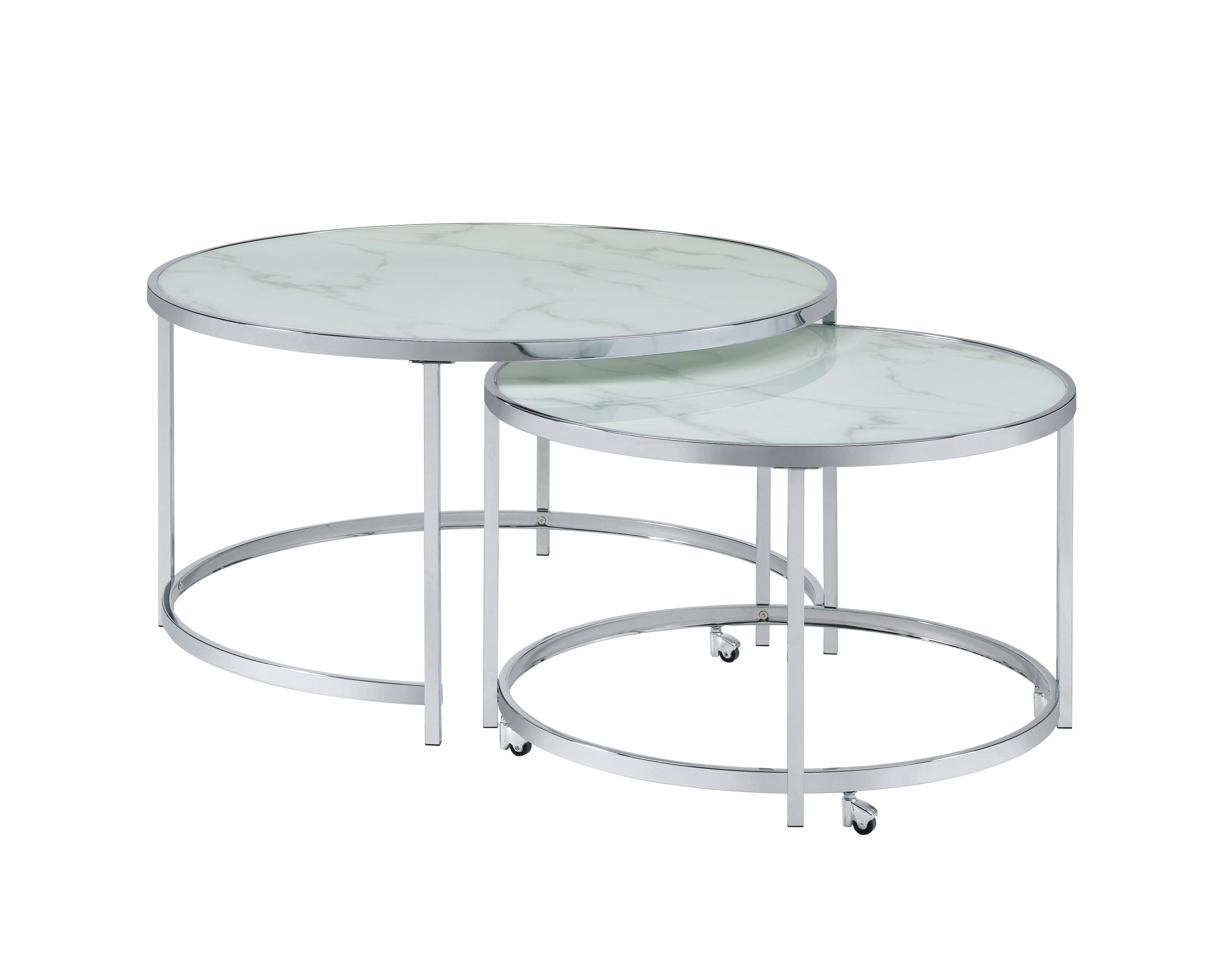 Contemporary Nesting Tables Set 721528 721528 in Chrome 