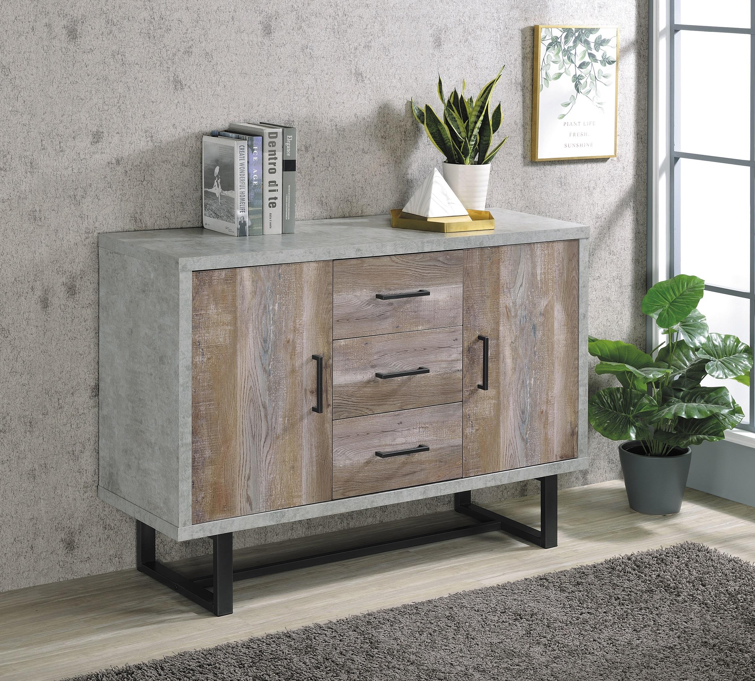 

    
953565 Contemporary Cement & Weathered Oak Wood Accent Cabinet Coaster 953565
