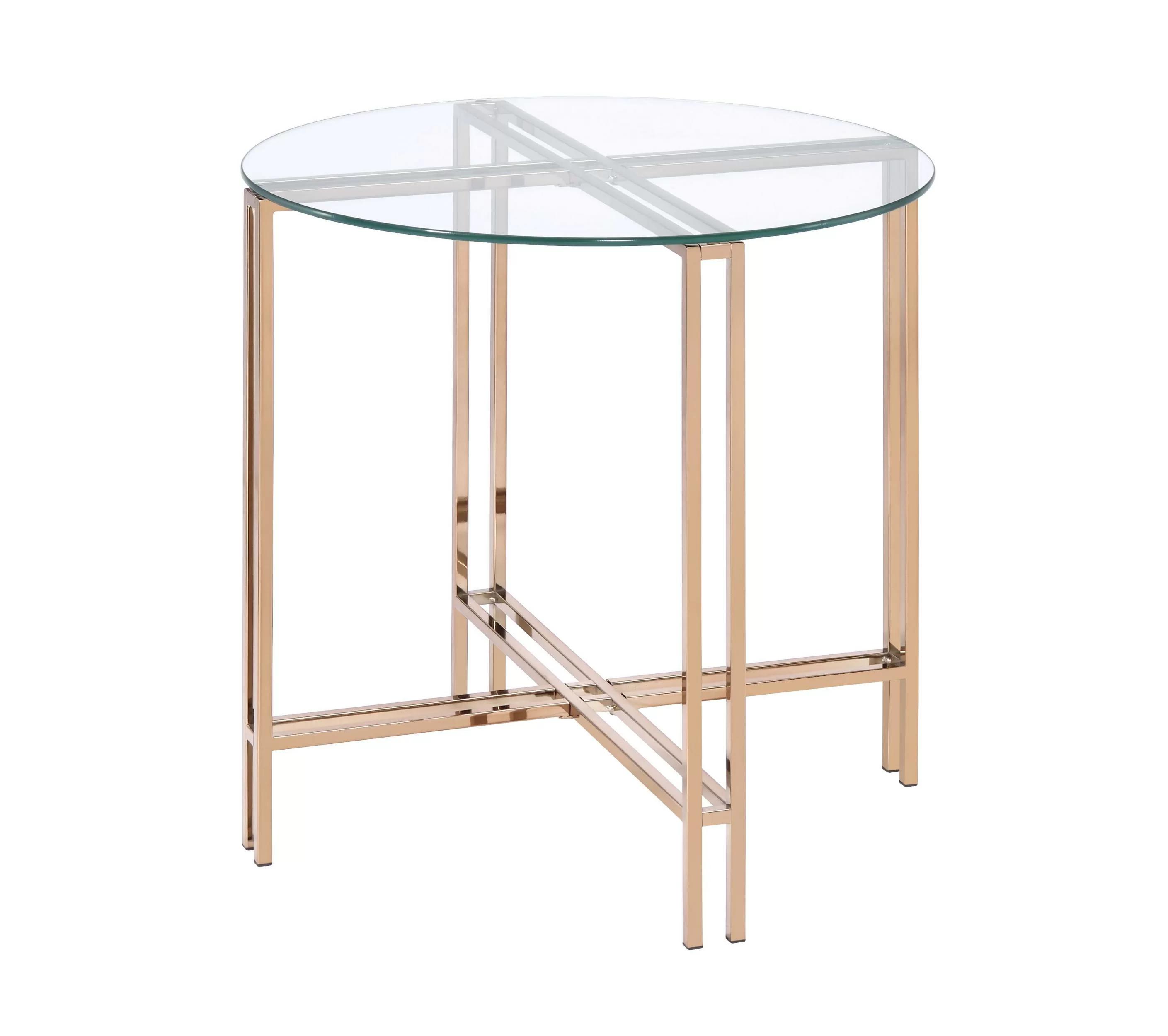 Contemporary End Table Veises 82997 in Champagne 