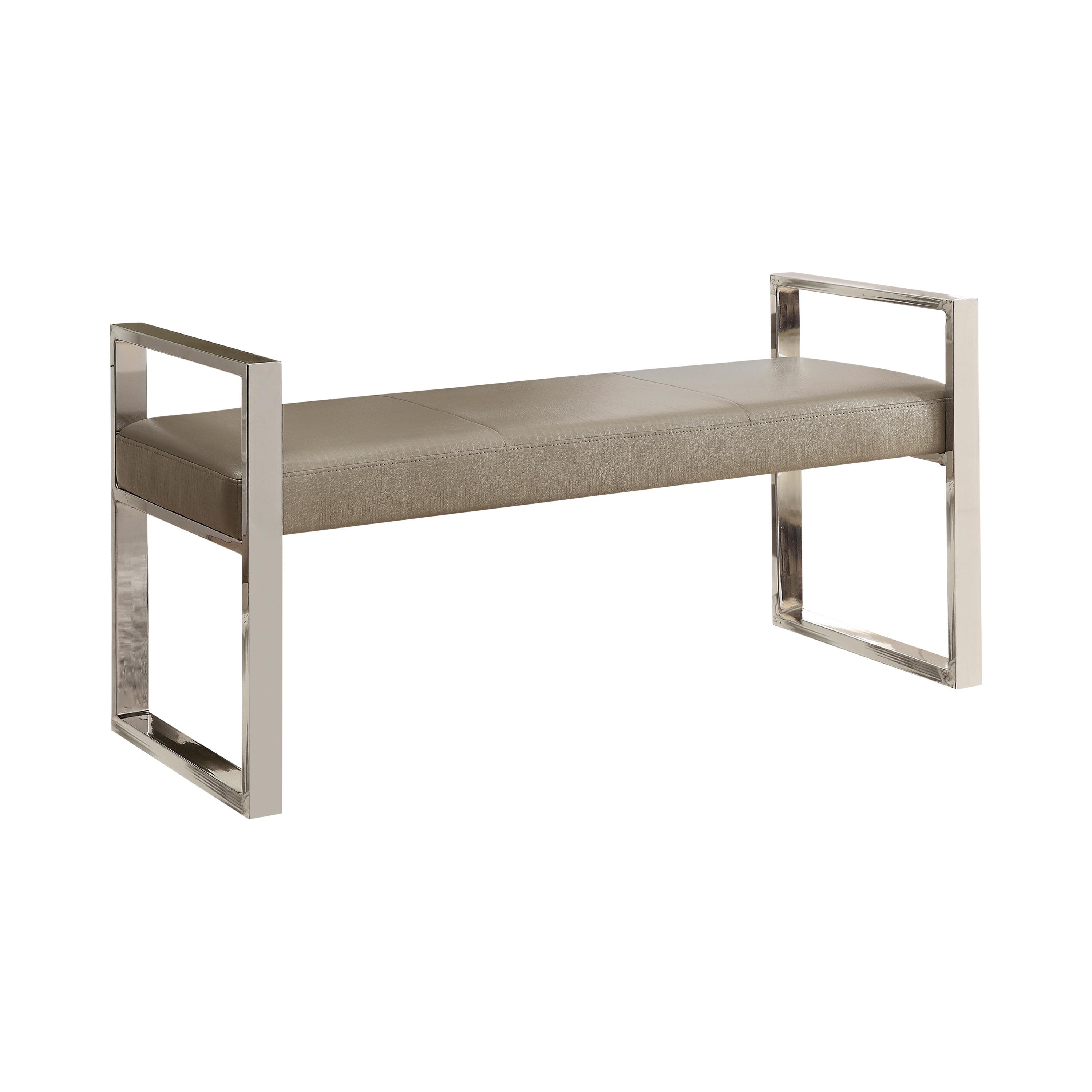 Contemporary Bench 500434 500434 in Champagne Leatherette