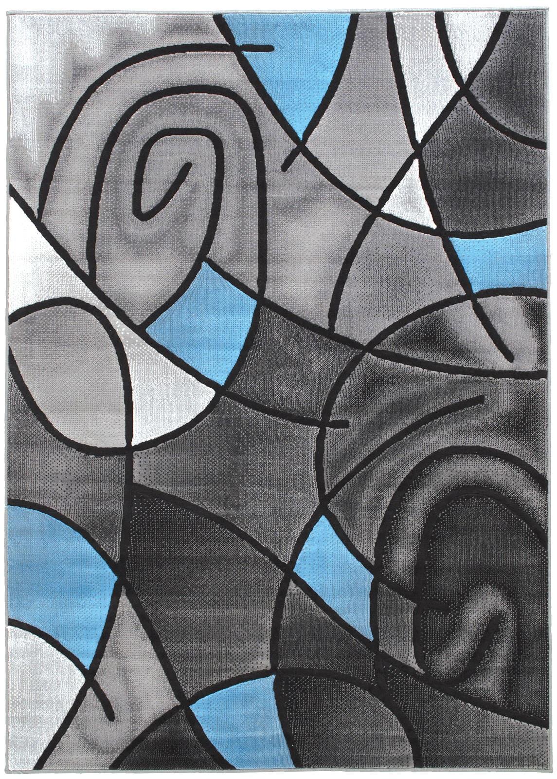 

    
Contemporary Charcoal & Blue Polyester 7'8" x 10' Area Rug Furniture of America RG5187-M Sivas
