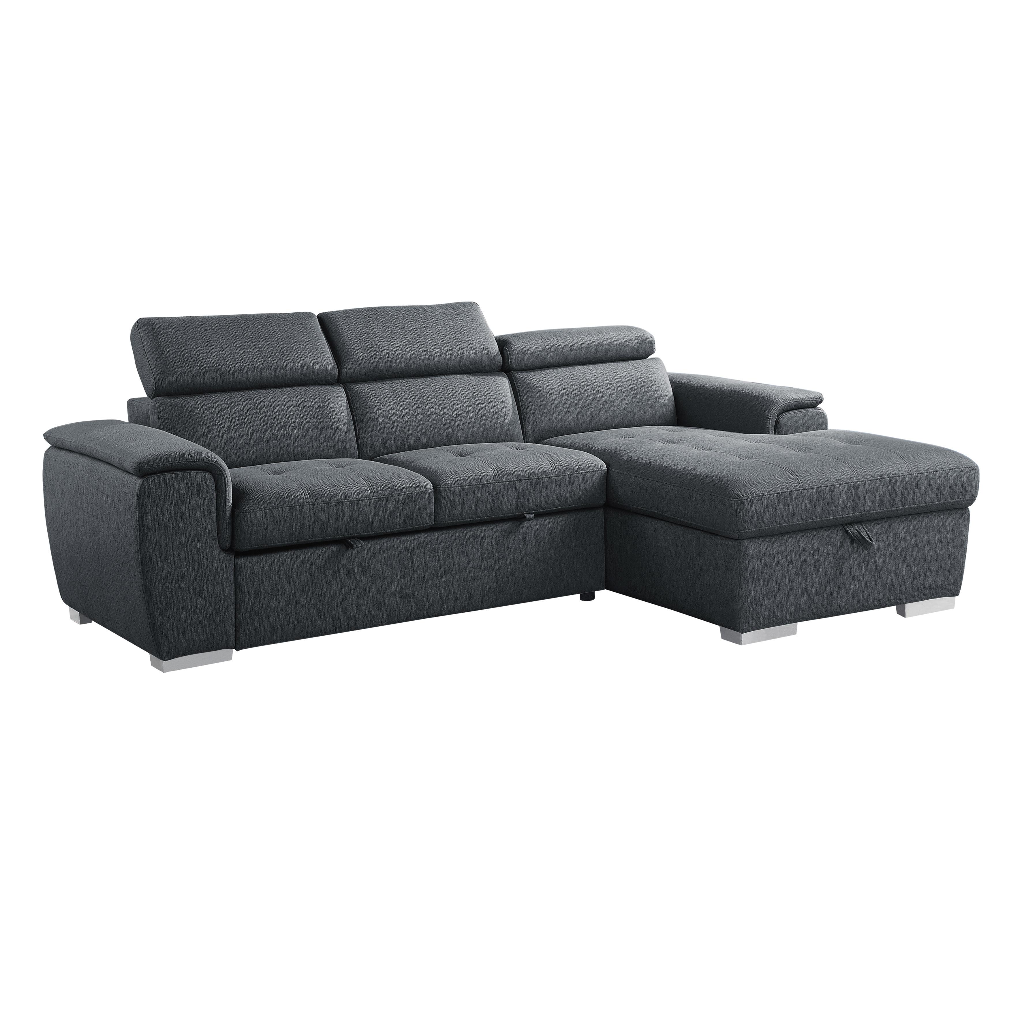 

    
Contemporary Charcoal Chenille 2-Piece Sectional Homelegance 9355CC*22LRC Berel
