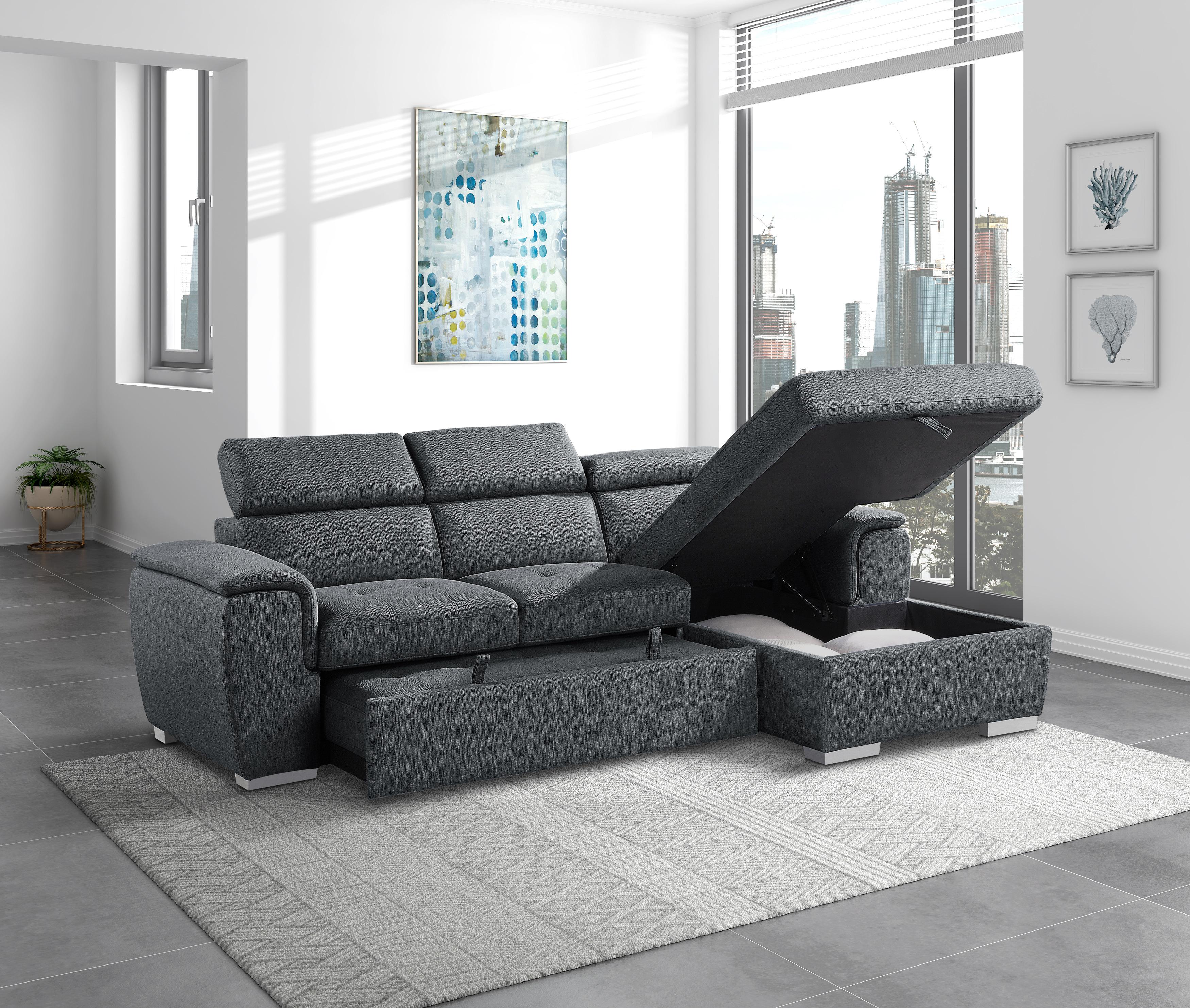 

                    
Buy Contemporary Charcoal Chenille 2-Piece Sectional Homelegance 9355CC*22LRC Berel

