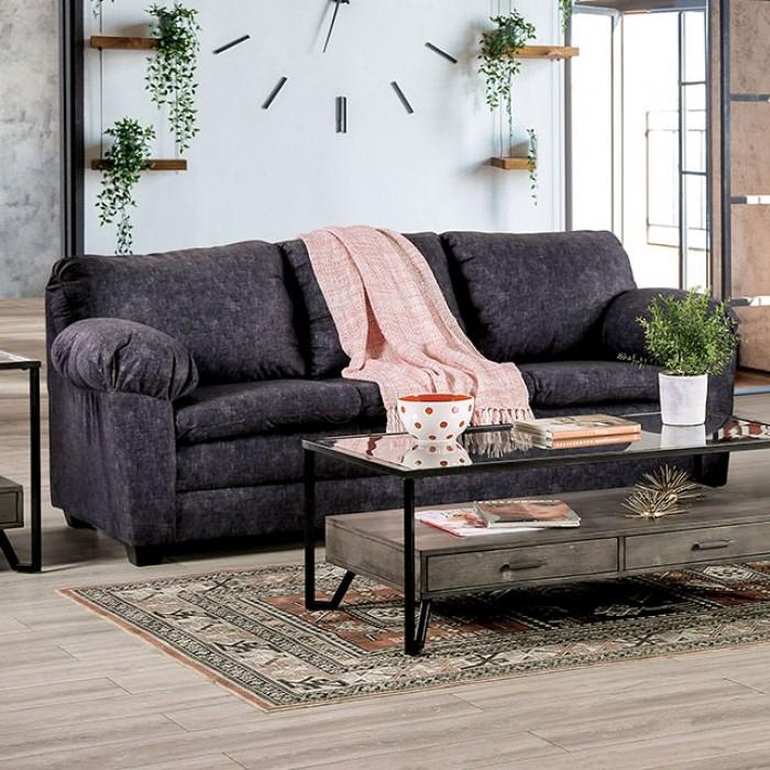 Contemporary Sofa SM7754-SF Keswick SM7754-SF in Charcoal Fabric