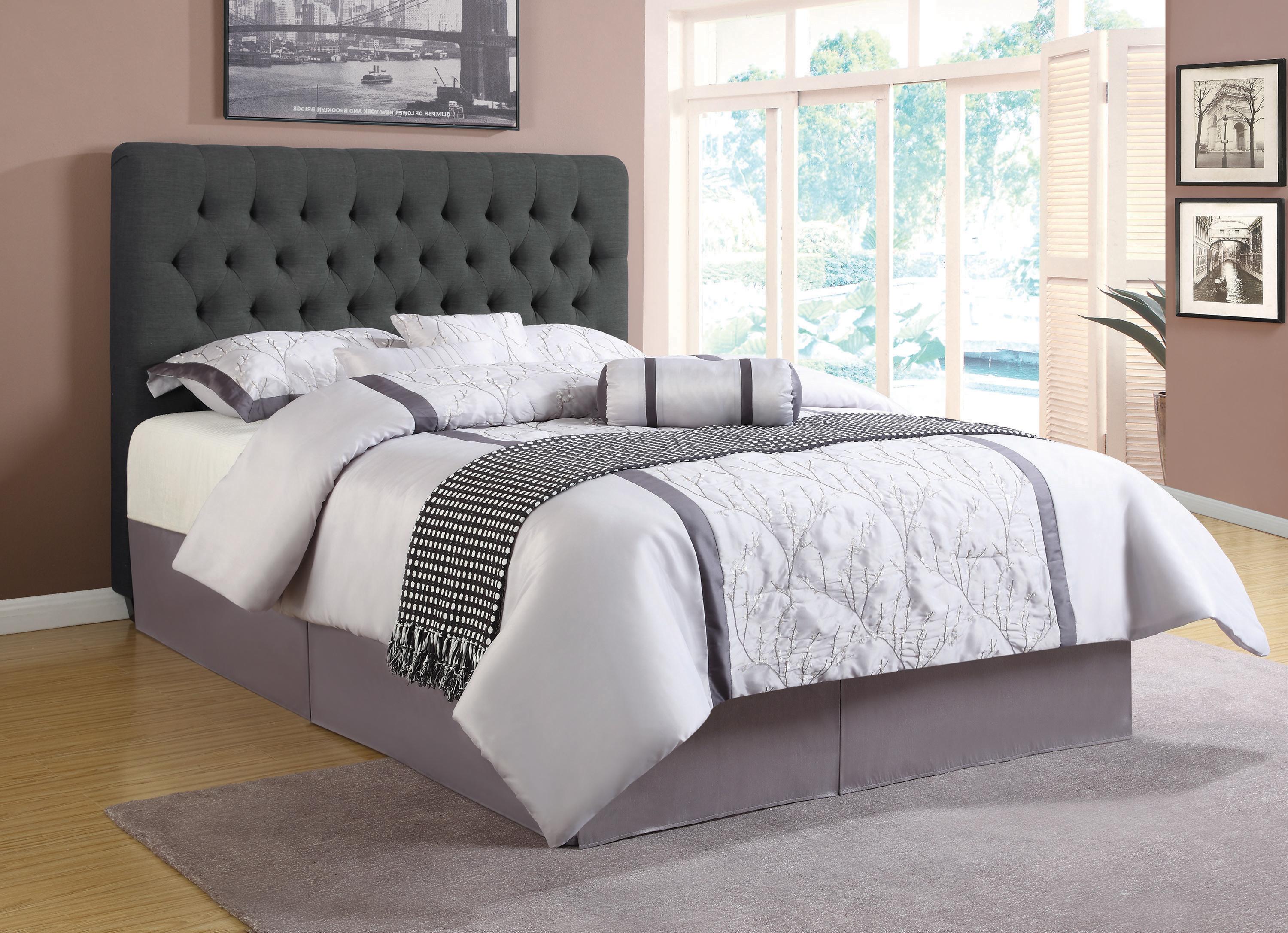

                    
Coaster 300529KW Chloe Bed Charcoal Fabric Purchase 
