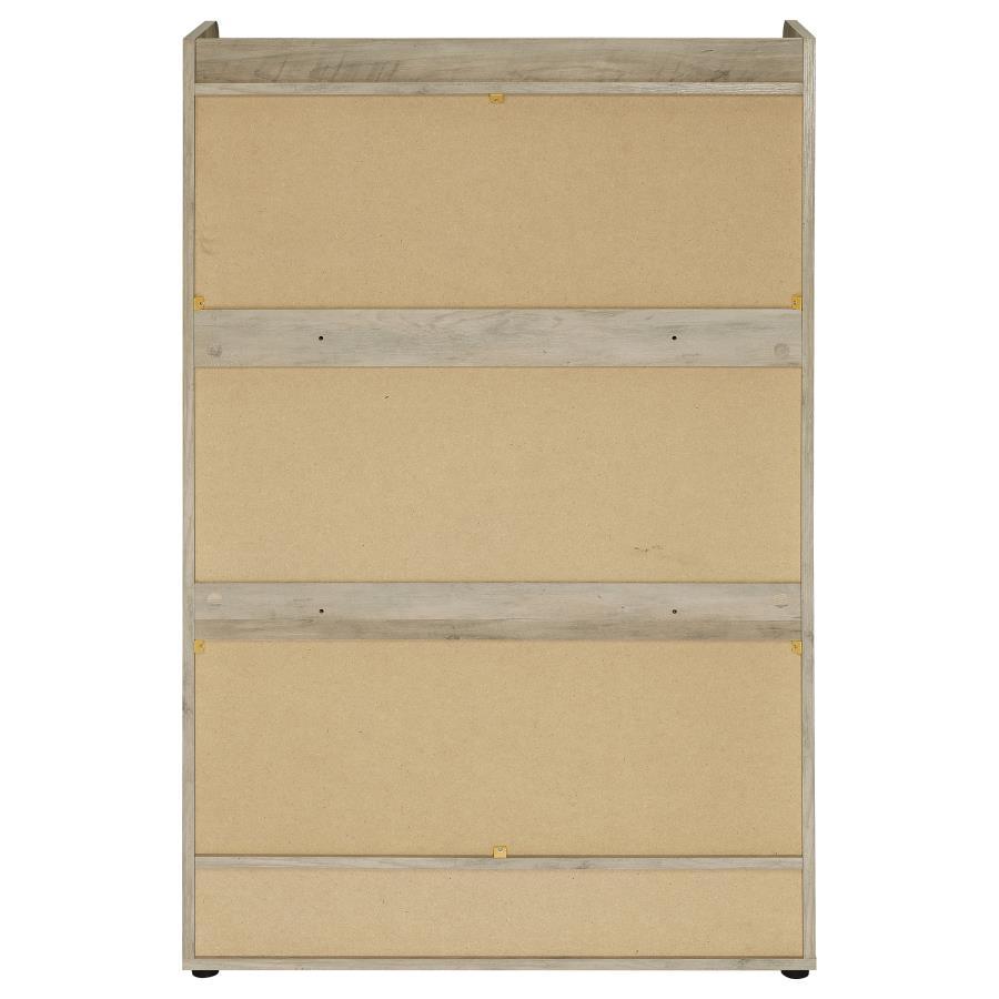 

    
 Shop  Contemporary Charcoal Grey Wood Shoe Storage Cabinet Coaster Denia 950404
