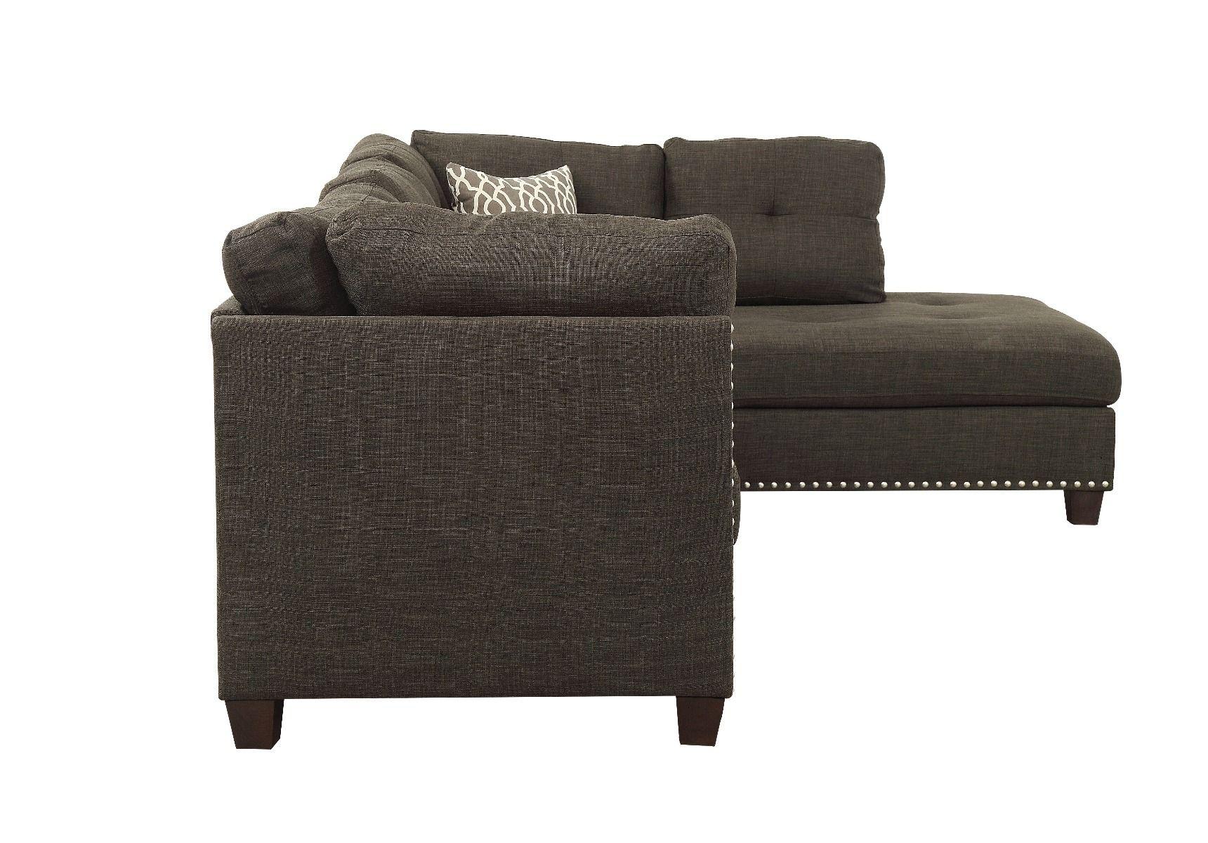

    
Contemporary Charcoal LF Chaise Sectional Sofa & Ottoman by Acme Laurissa 54370-3pcs
