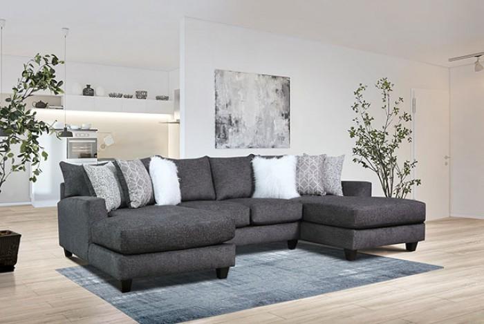 

    
Contemporary Charcoal Linen-like Fabric Sectional Furniture of America SM5247 Kennington
