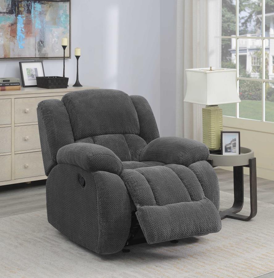 

    
 Order  Contemporary Charcoal Padded Fleece Living Room Set 3pcs Coaster 601921-S3 Weissman
