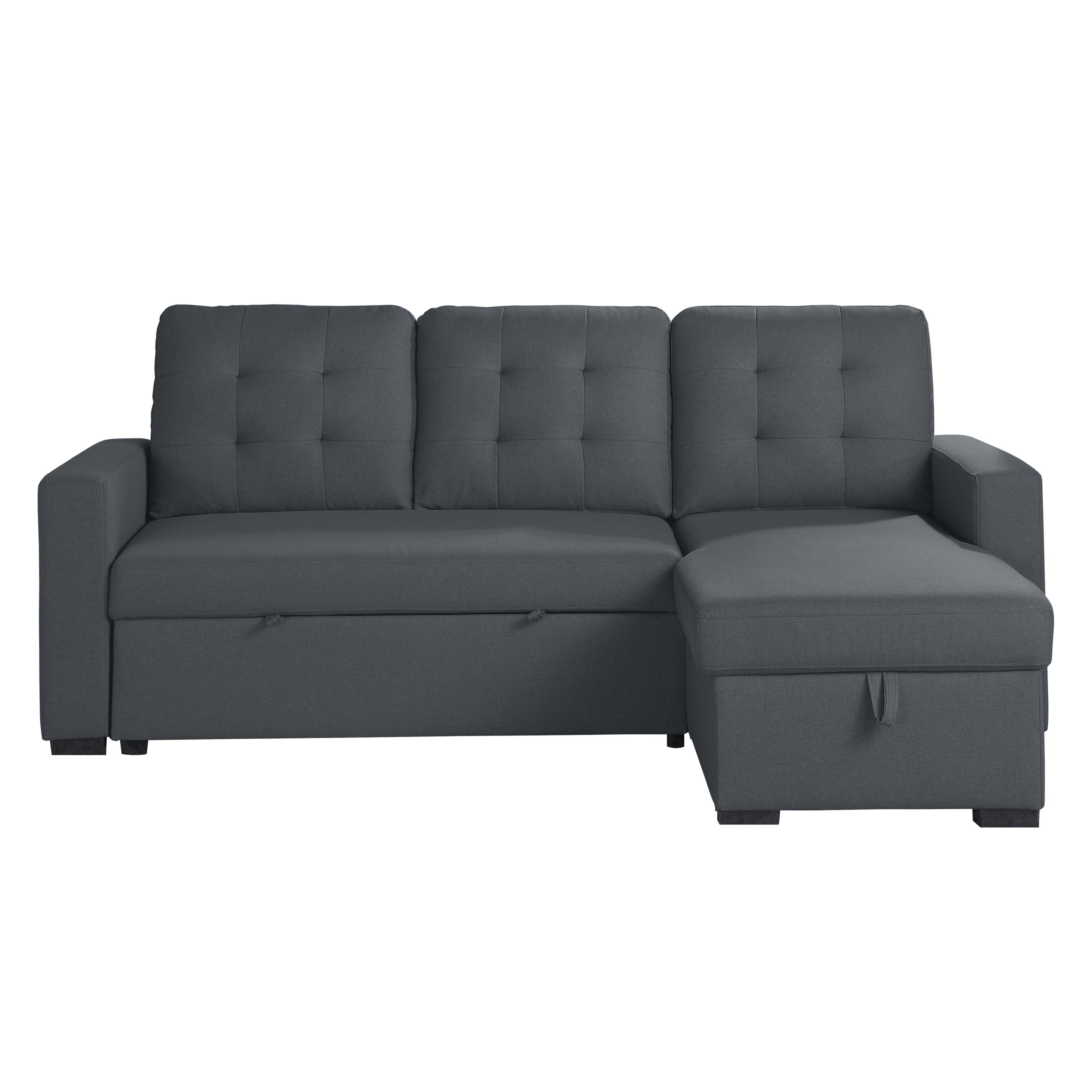 

    
Contemporary Charcoal Solid Wood Reversible 2-Piece Sectional Homelegance 9314CC*SC Cornish
