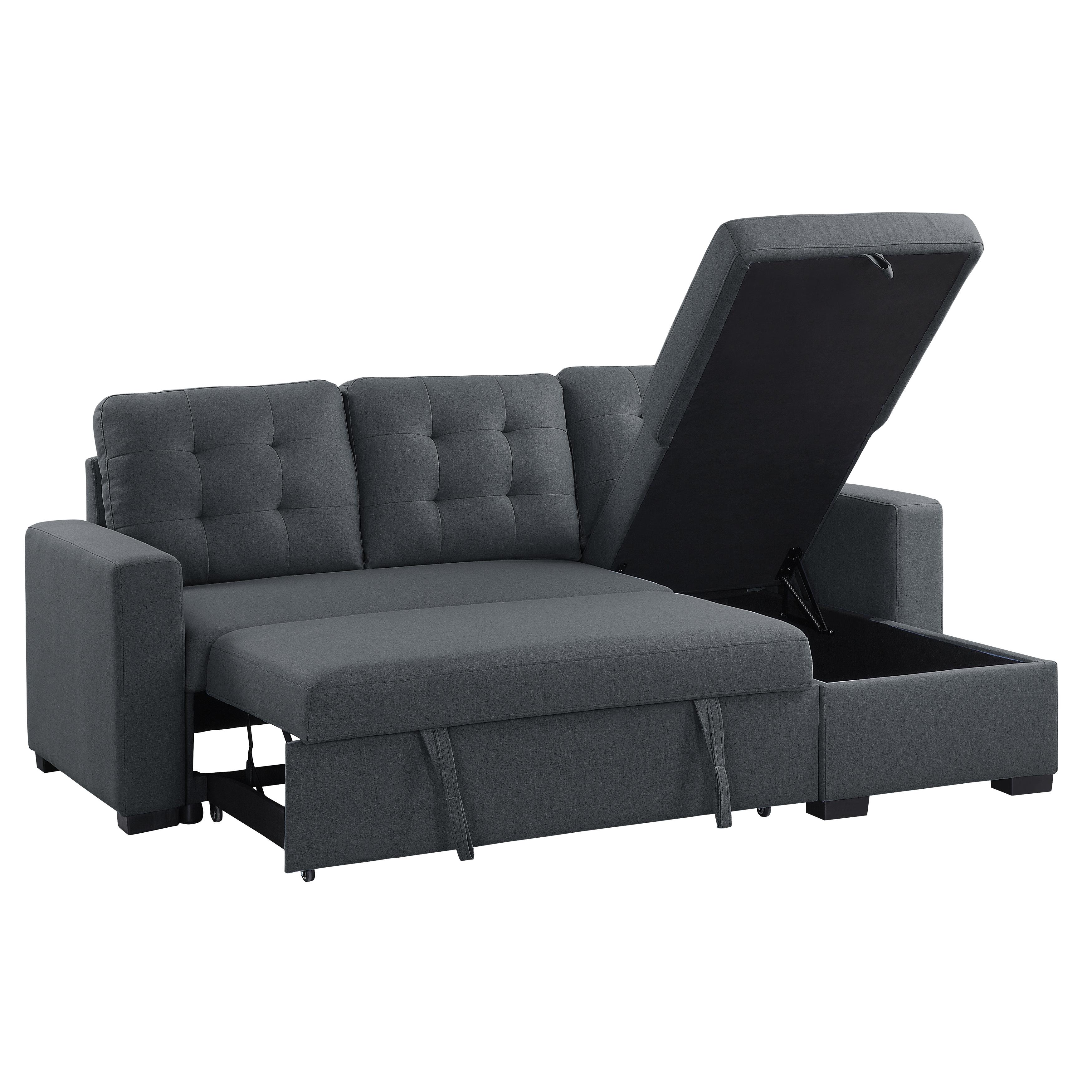 

    
 Order  Contemporary Charcoal Solid Wood Reversible 2-Piece Sectional Homelegance 9314CC*SC Cornish

