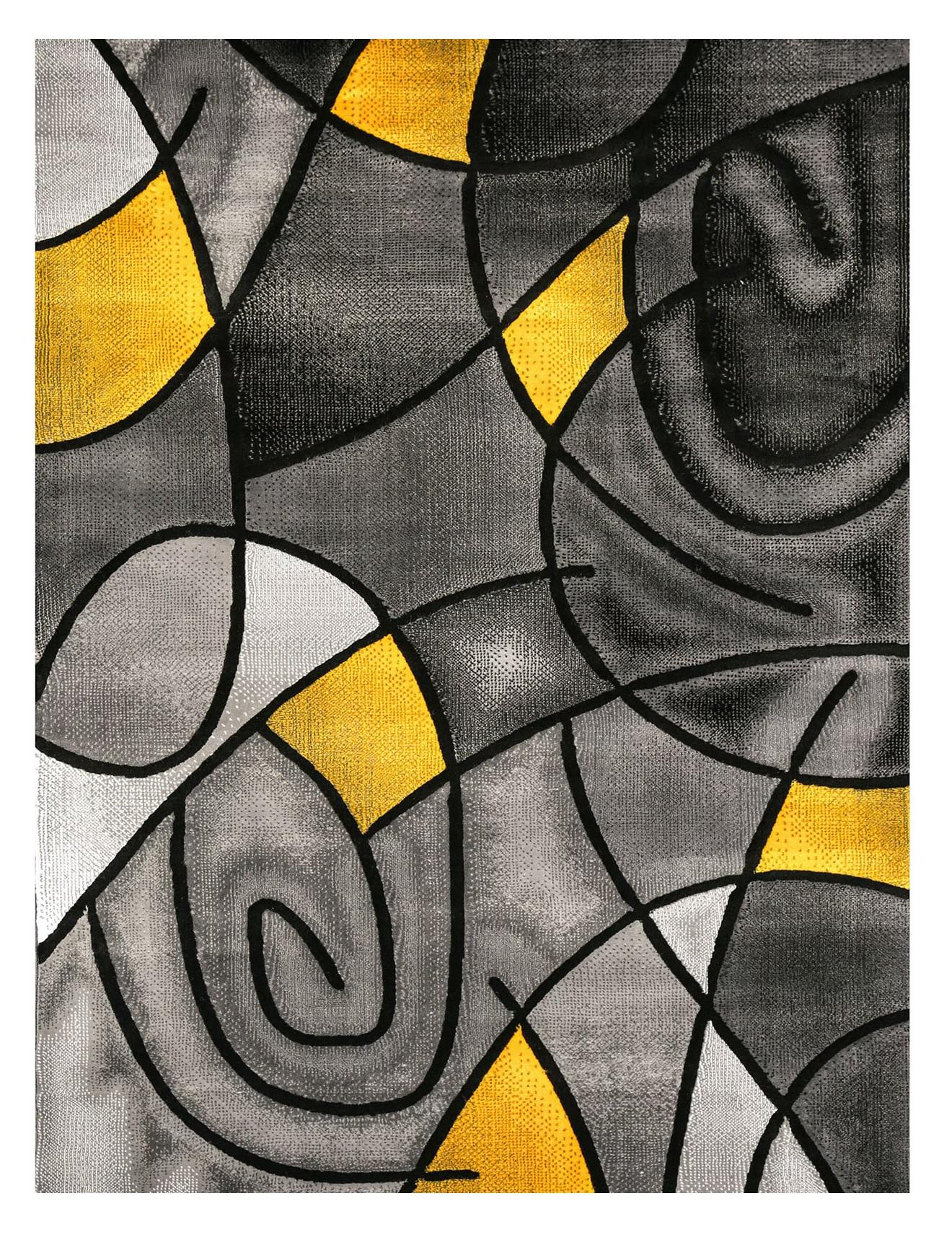 

    
Contemporary Charcoal Yellow Polyester 7'8" x 10' Area Rug Furniture of America RG5188-M Sivas
