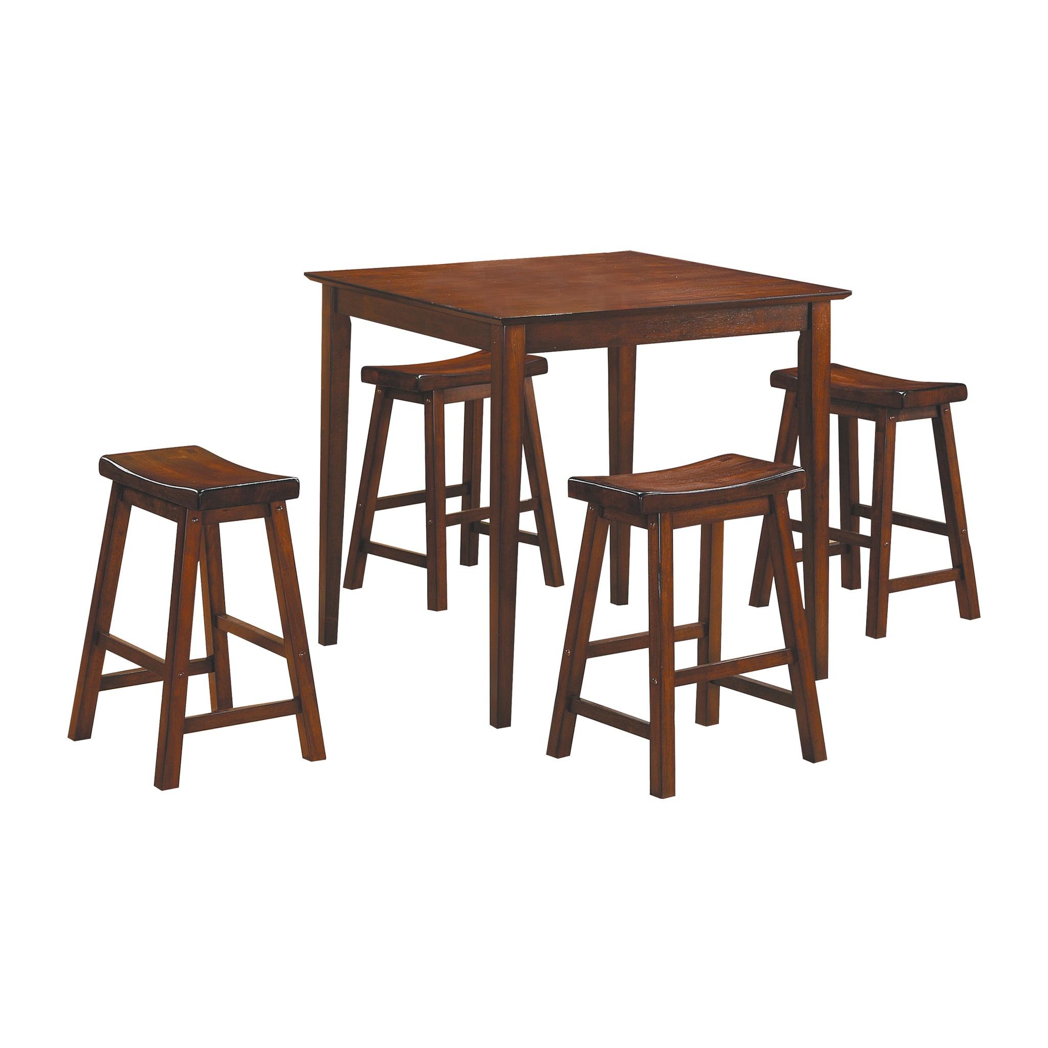 Contemporary Counter Height Set 5302C Saddleback 5302C in Cherry 
