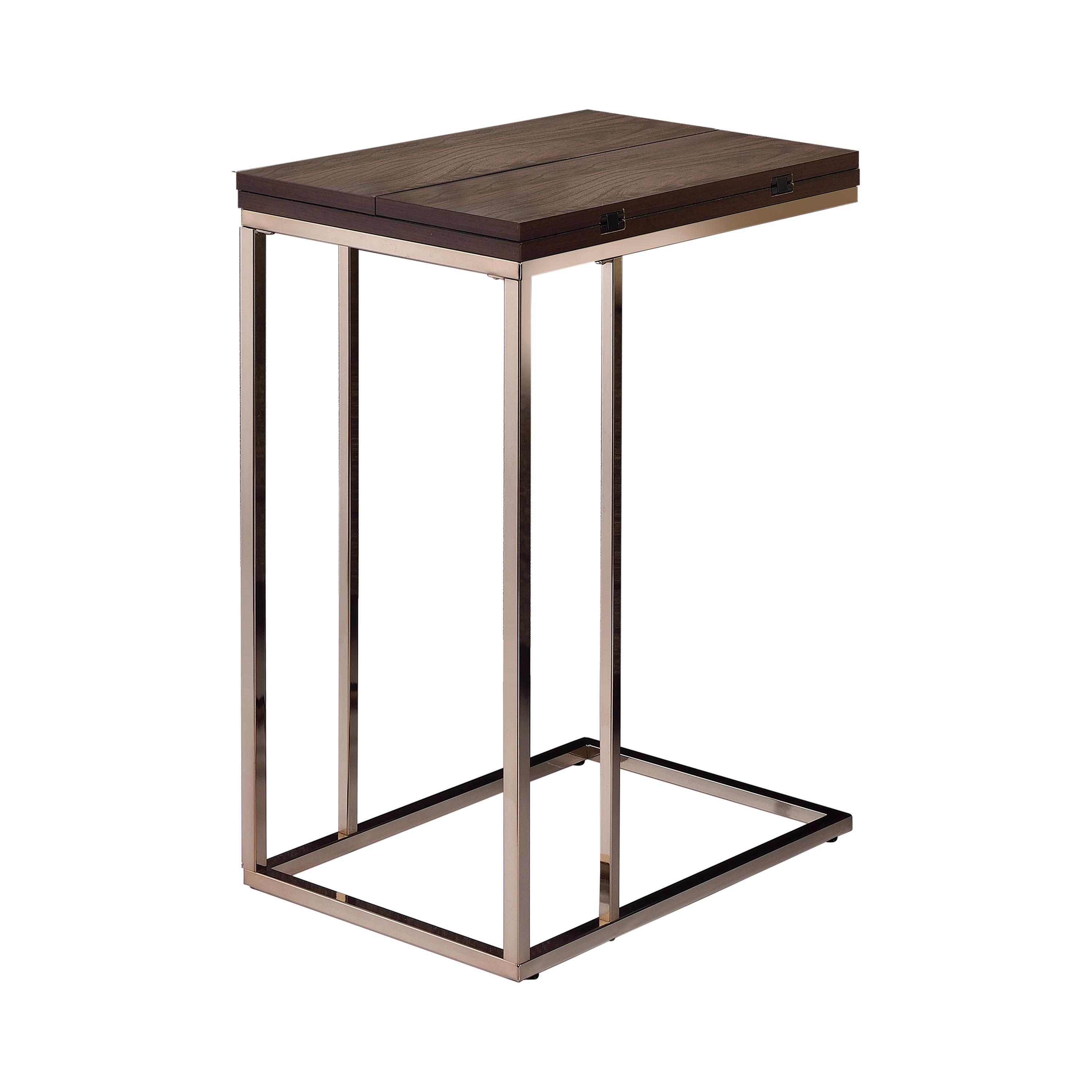Contemporary Snack Table 902932 902932 in Chrome, Chestnut 