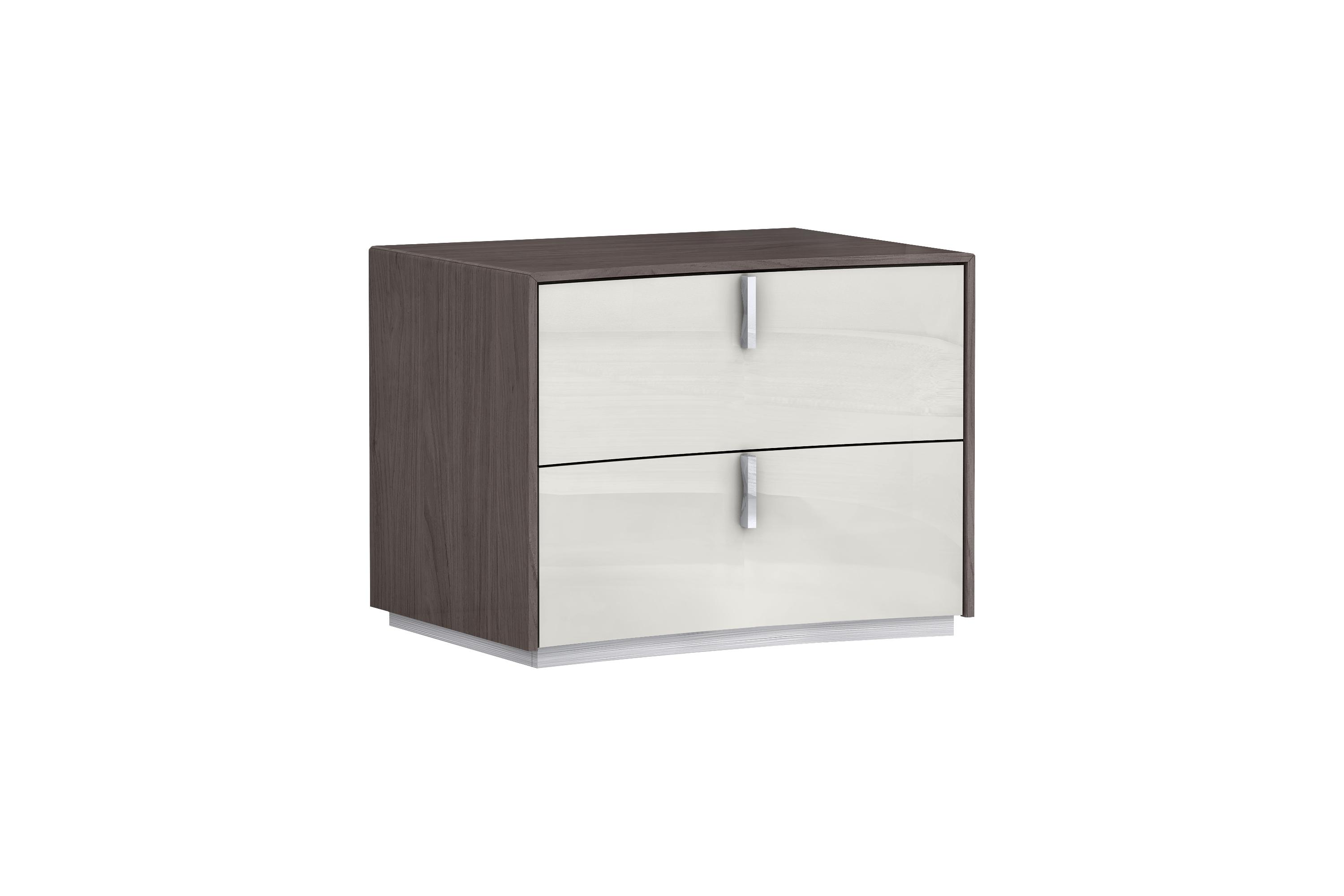 Contemporary Nightstand NS1754-GRY/LGRY Berlin NS1754-GRY/LGRY in Light Gray 