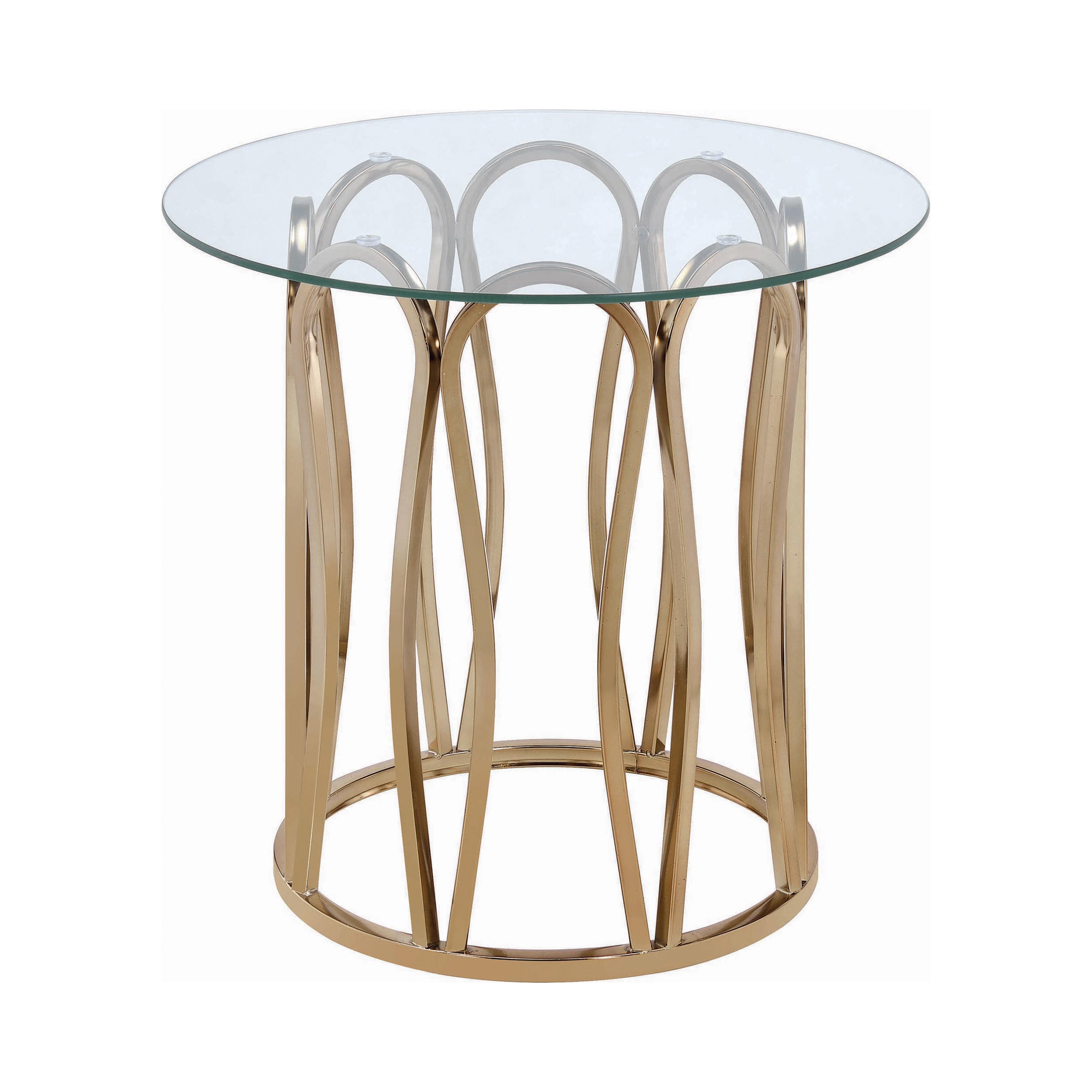 Contemporary End Table 708057 708057 in Chrome 