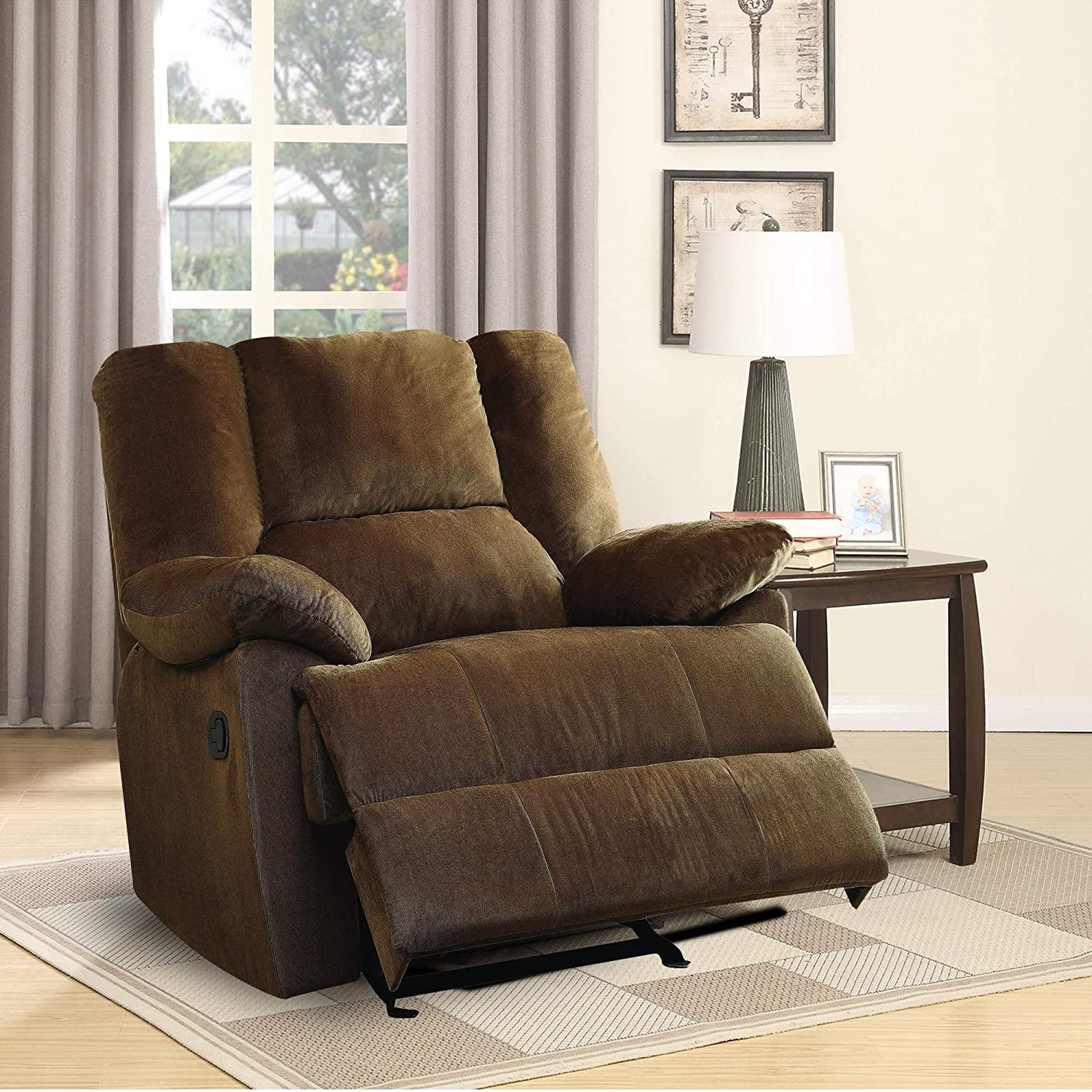 

    
Contemporary Chocolate Corduroy Glider Recliner by Acme Oliver 59415
