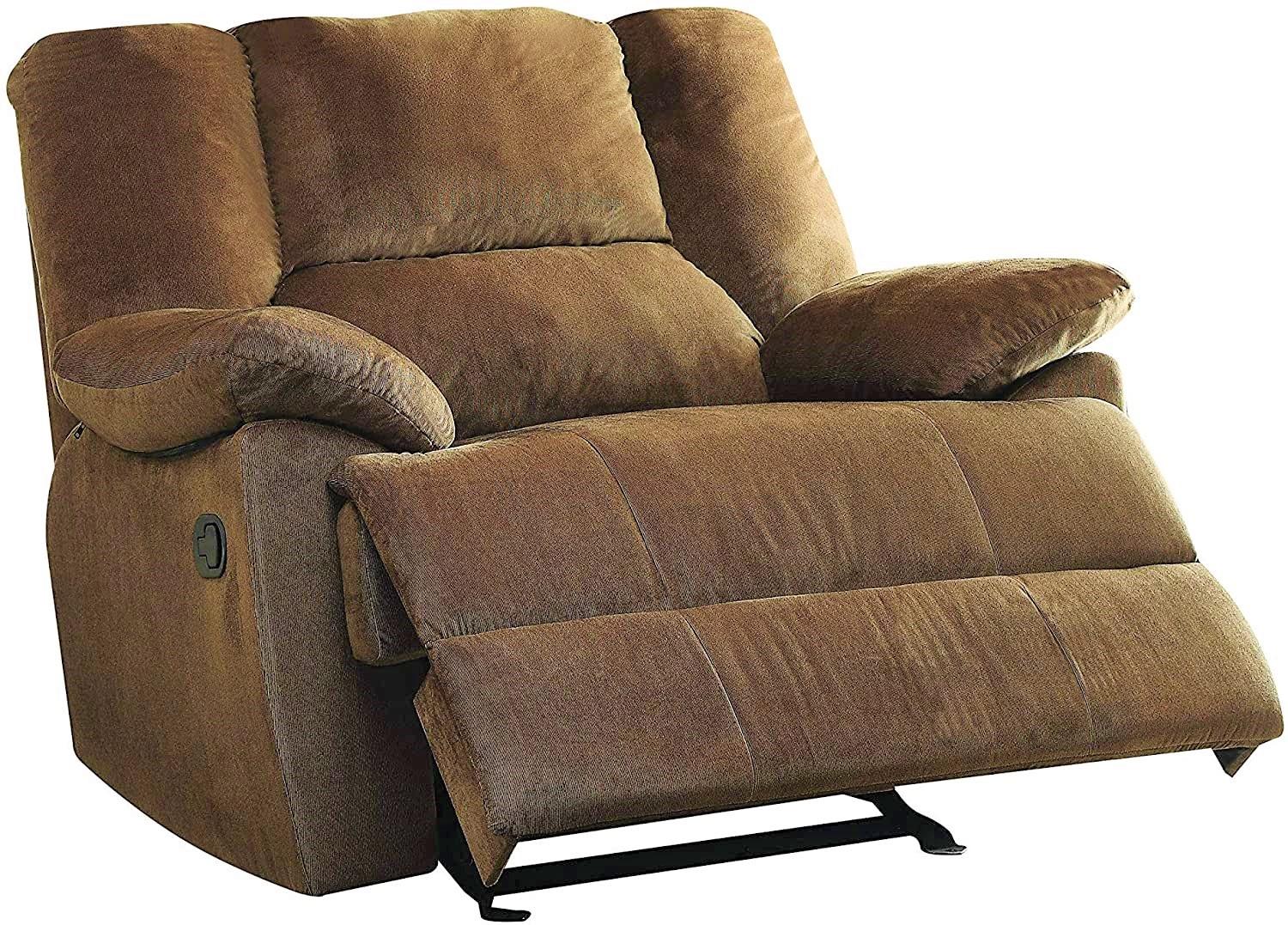 Contemporary Glider Reclining Chair Oliver 59415 in Chocolate 