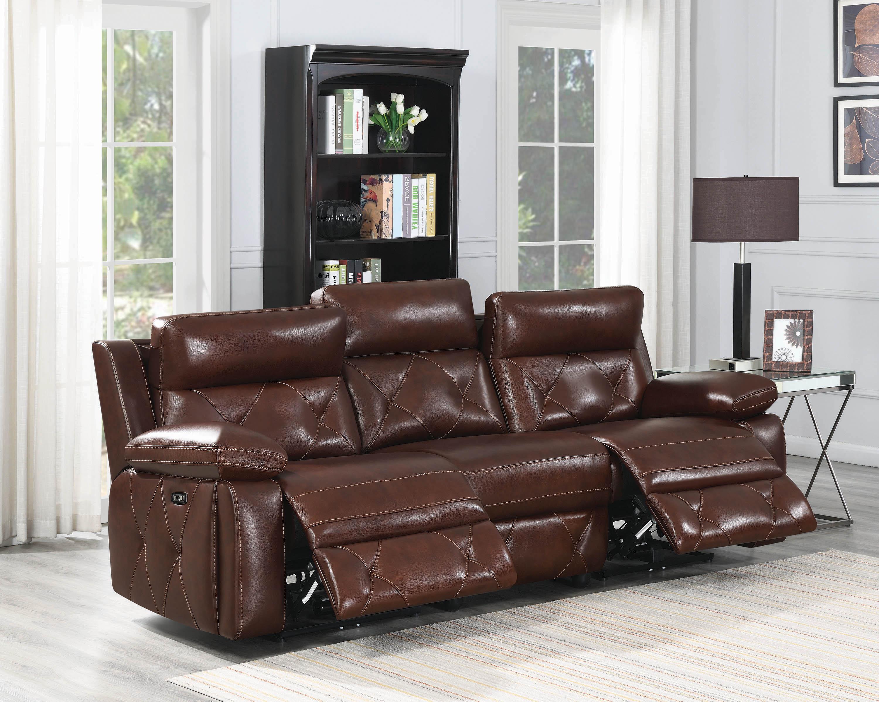 

    
Coaster 603441PP Chester Power Reclining Sofa Chocolate 603441PP
