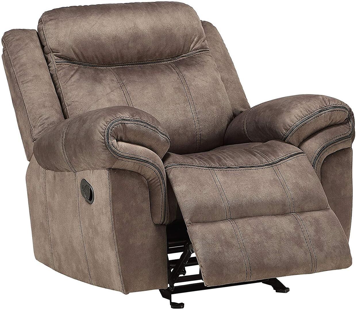 Contemporary Glider Reclining Chair Zubaida 55022 in Chocolate 