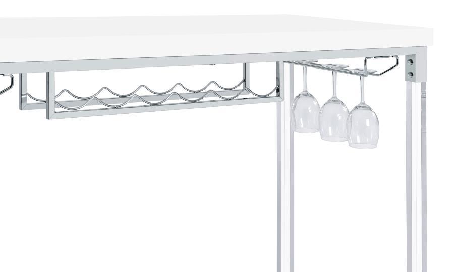 

    
 Order  Contemporary Chrome Acrylic Height Bar Table Coaster Norcrest 182101
